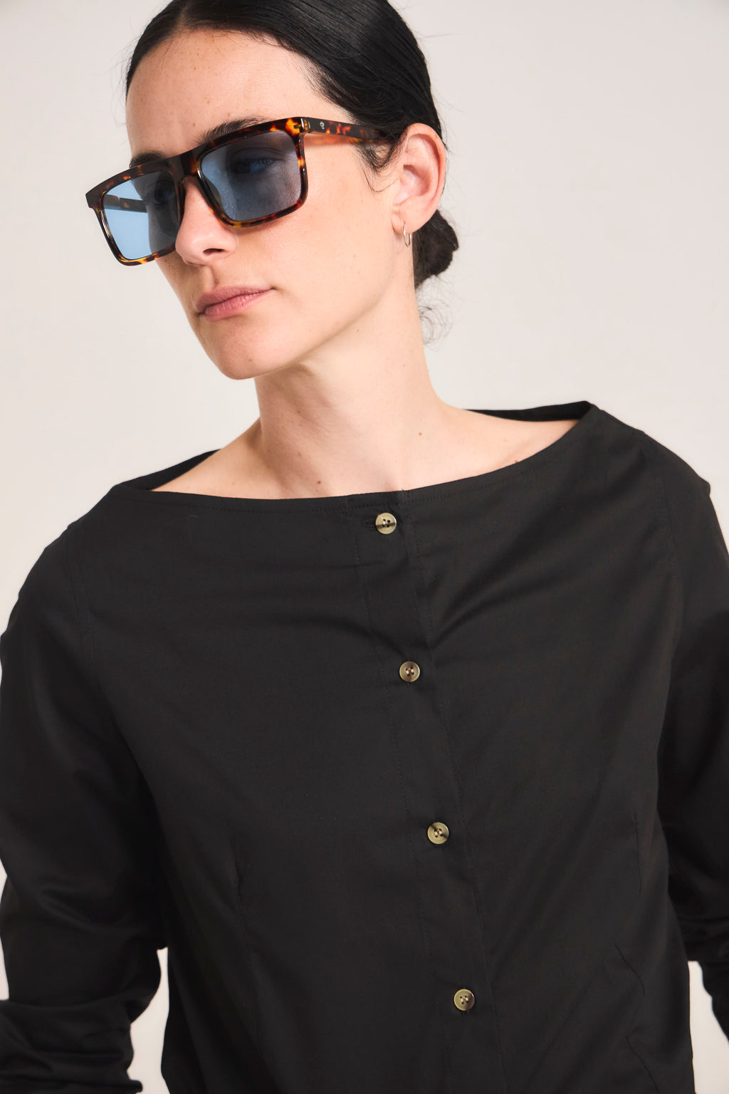 Blusa Malaise Algodón Negra