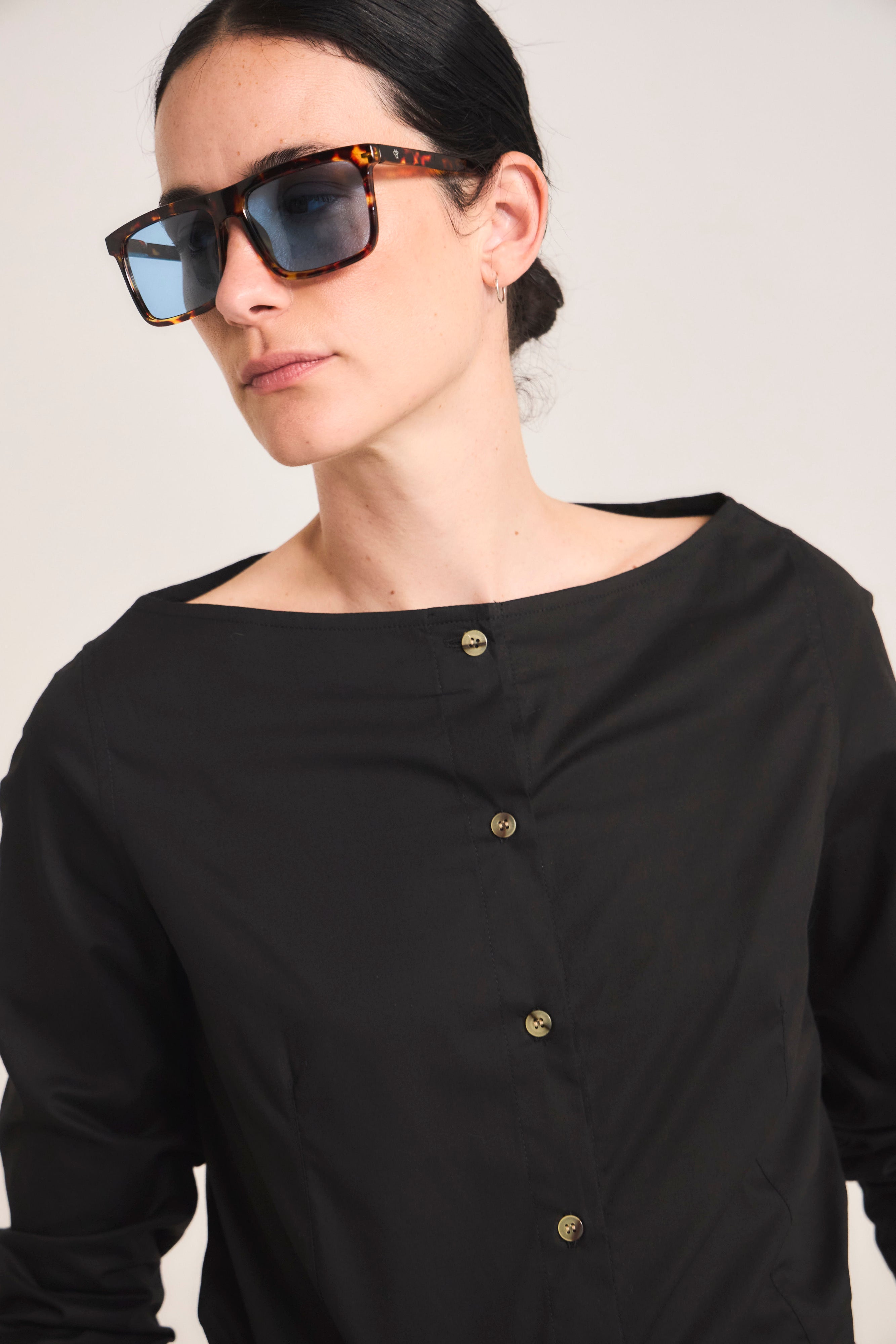 Blusa Malaise Algodón Negra