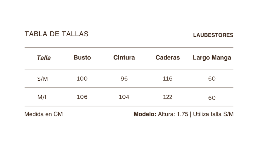 Tabla de tallas Blazer Ivresse Azul Rey