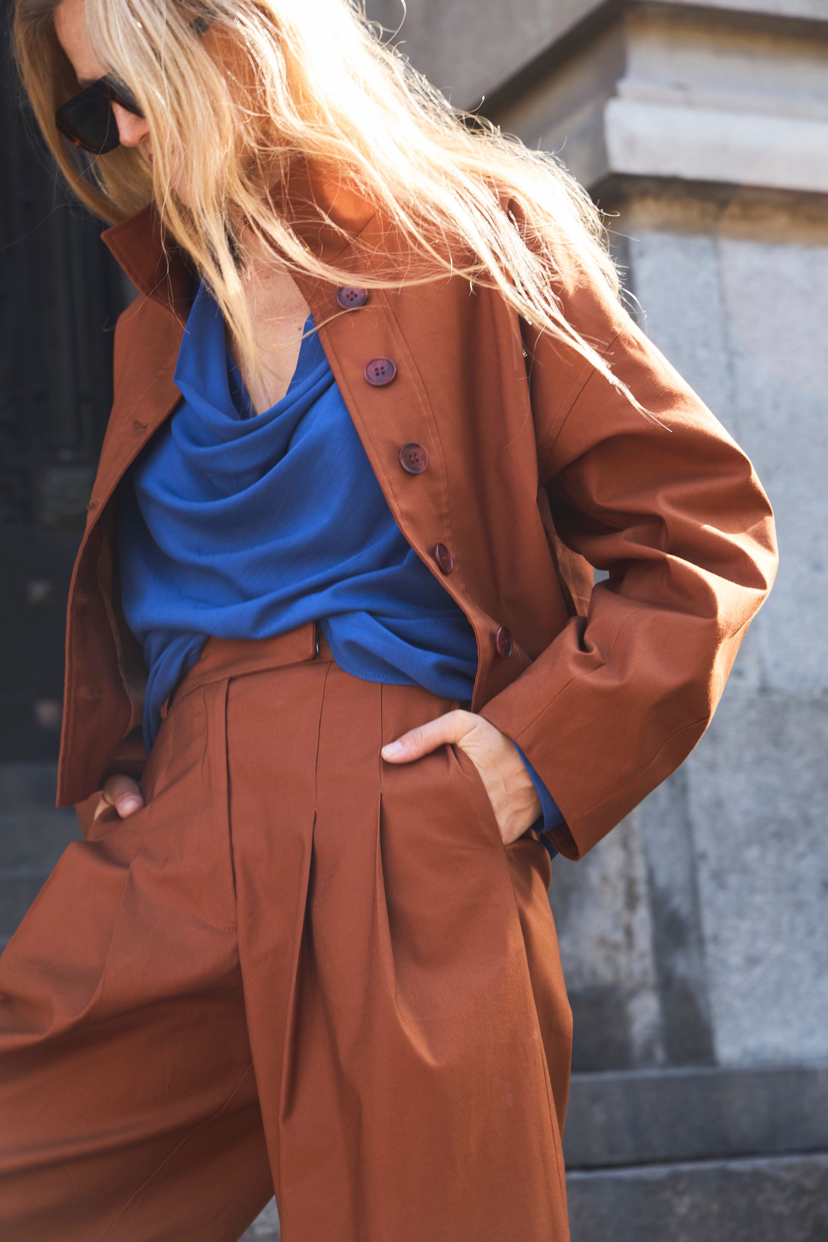 Blusa Drapeada Appui Azulina