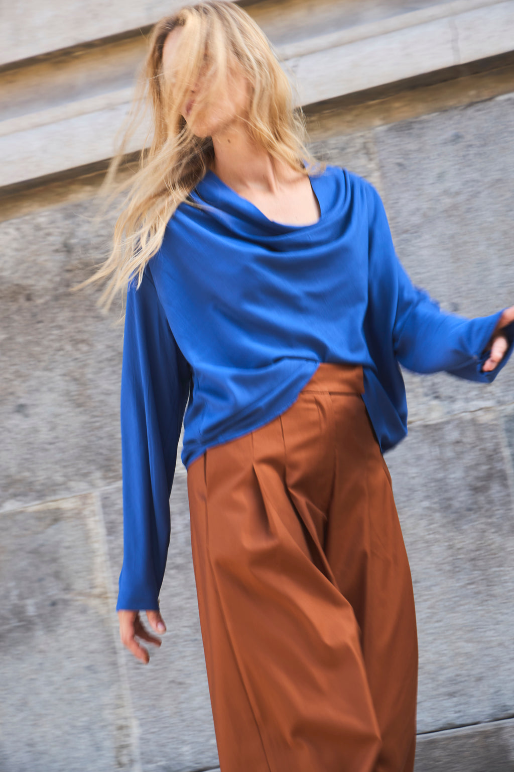 Blusa Drapeada Appui Azulina