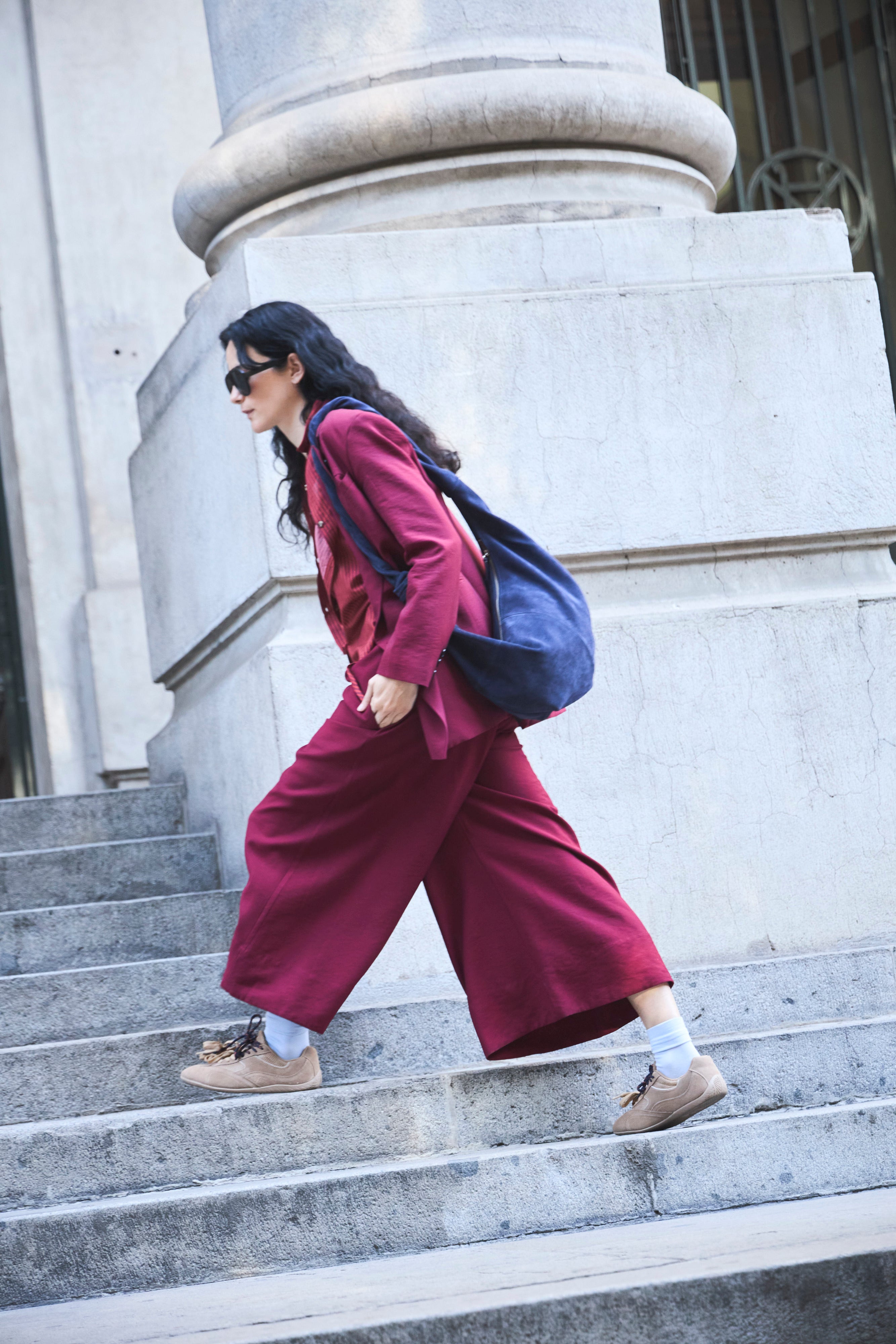 Pantalón Fonce Cupro Burdeo