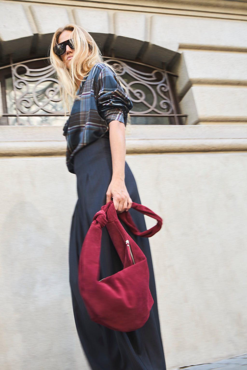 Cartera Brume Gamuza Burdeo