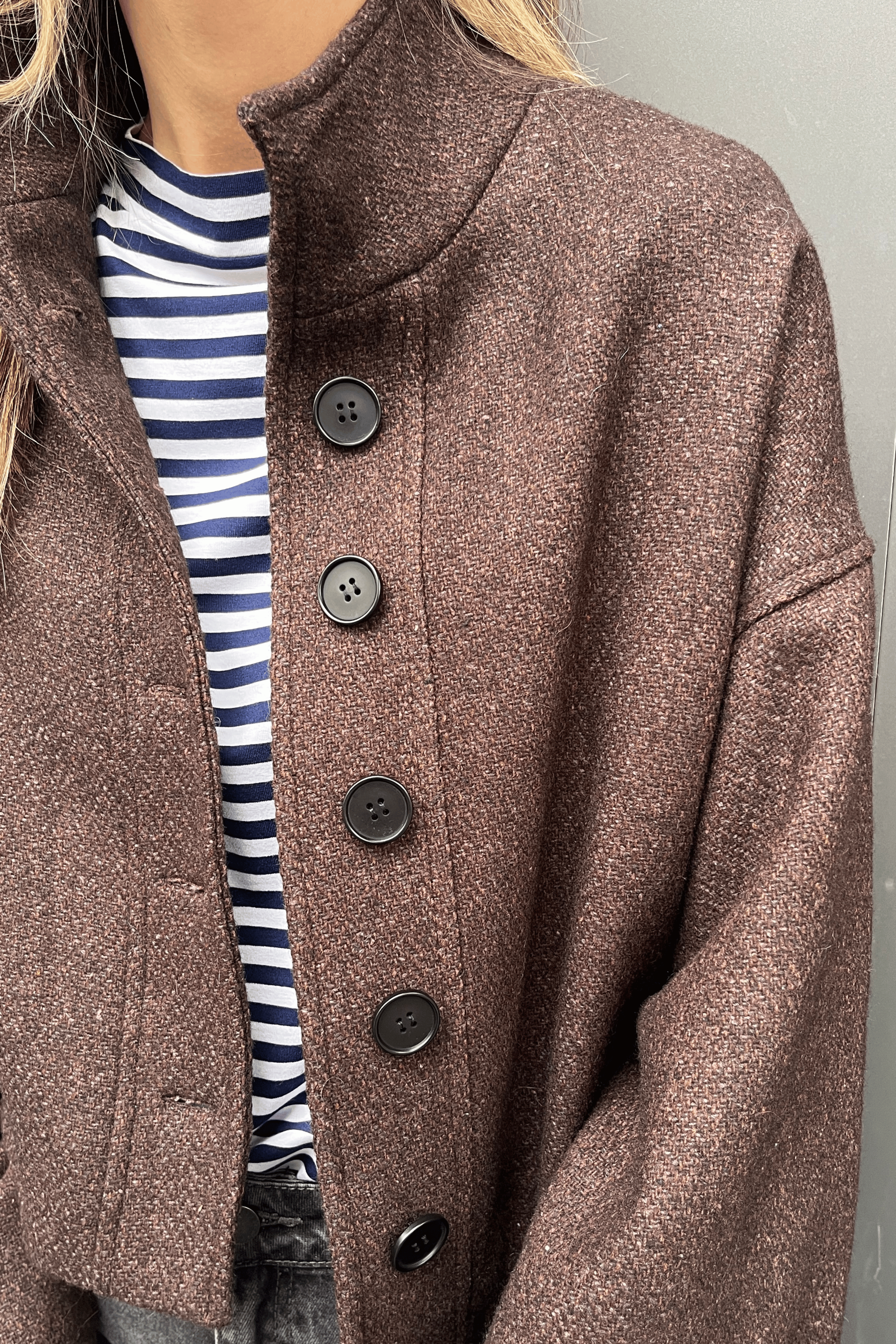 Chaqueta Prunelliere Lana Burdeo Oscuro