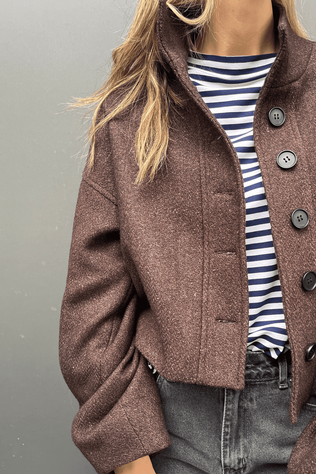 Chaqueta Prunelliere Lana Burdeo Oscuro