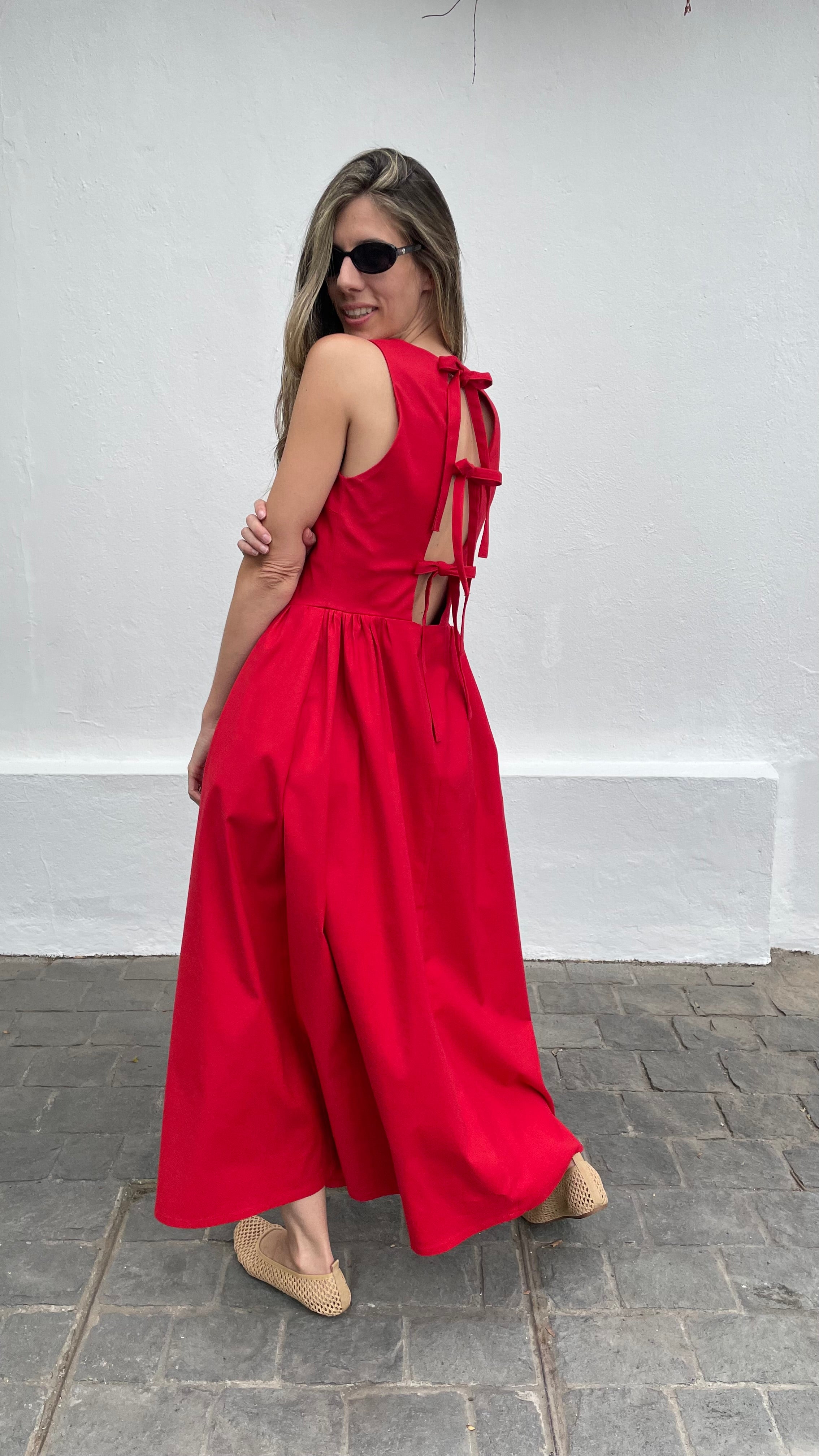 Vestido Clair Algodón Rojo