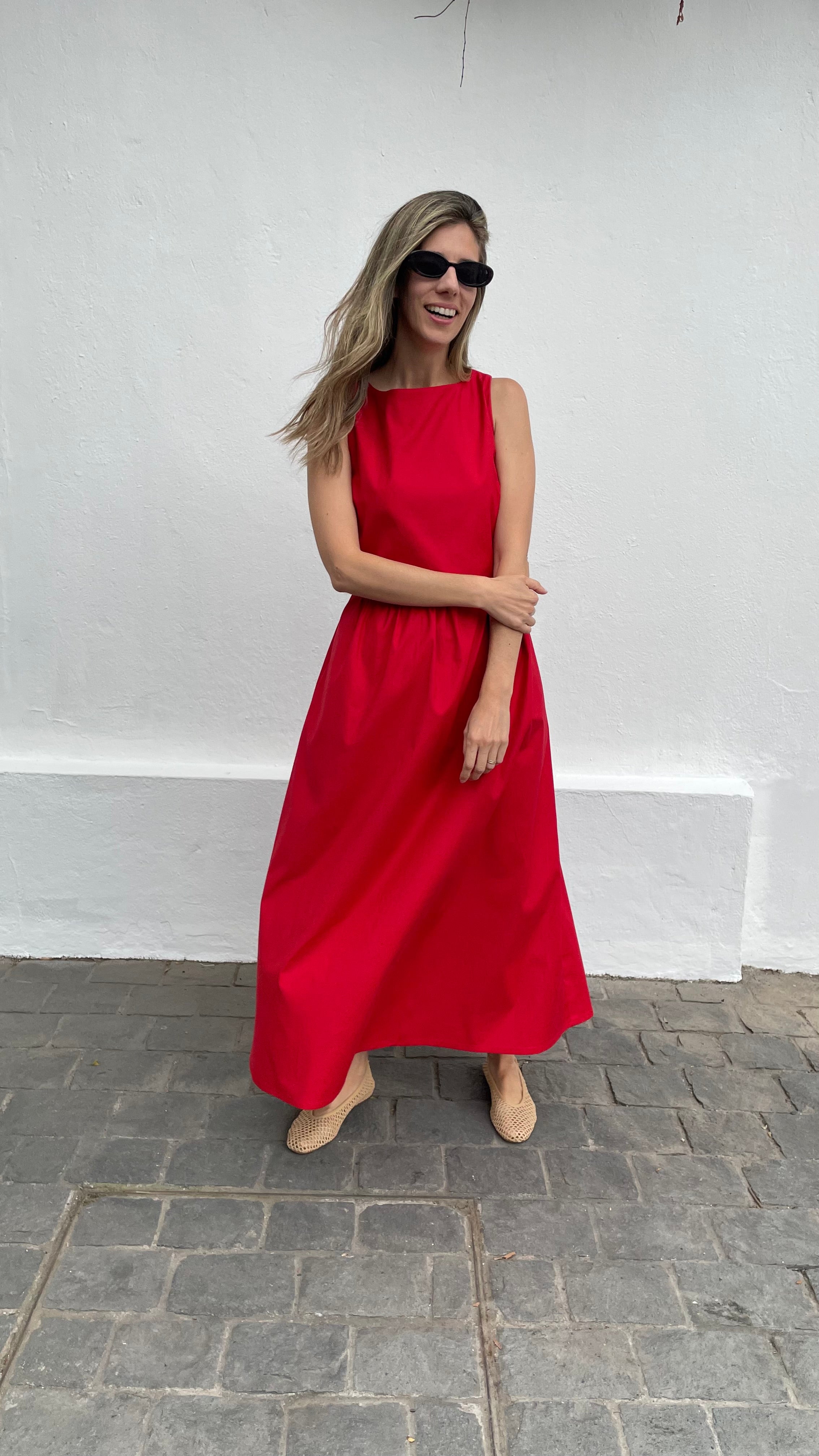 Vestido Clair Algodón Rojo