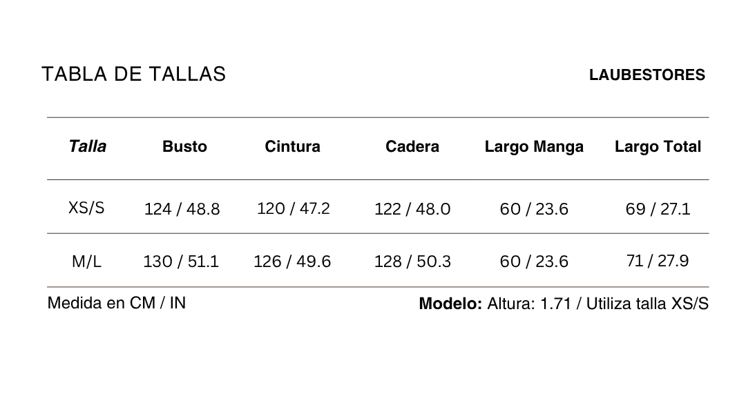 Tabla de tallas