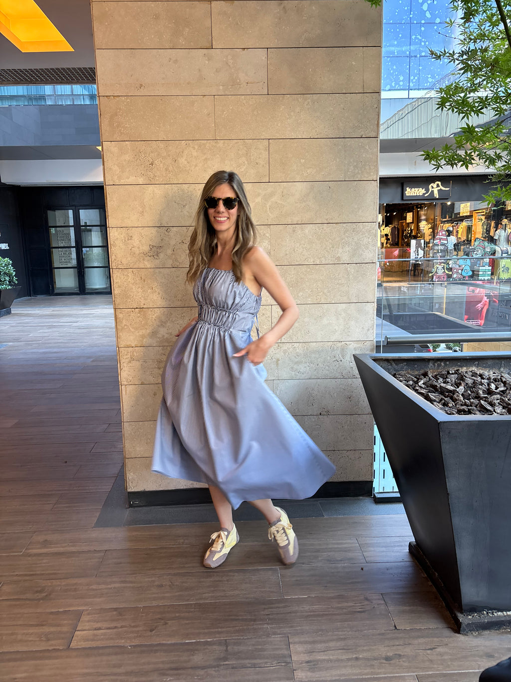 Vestido Rotterdam Listado Azul