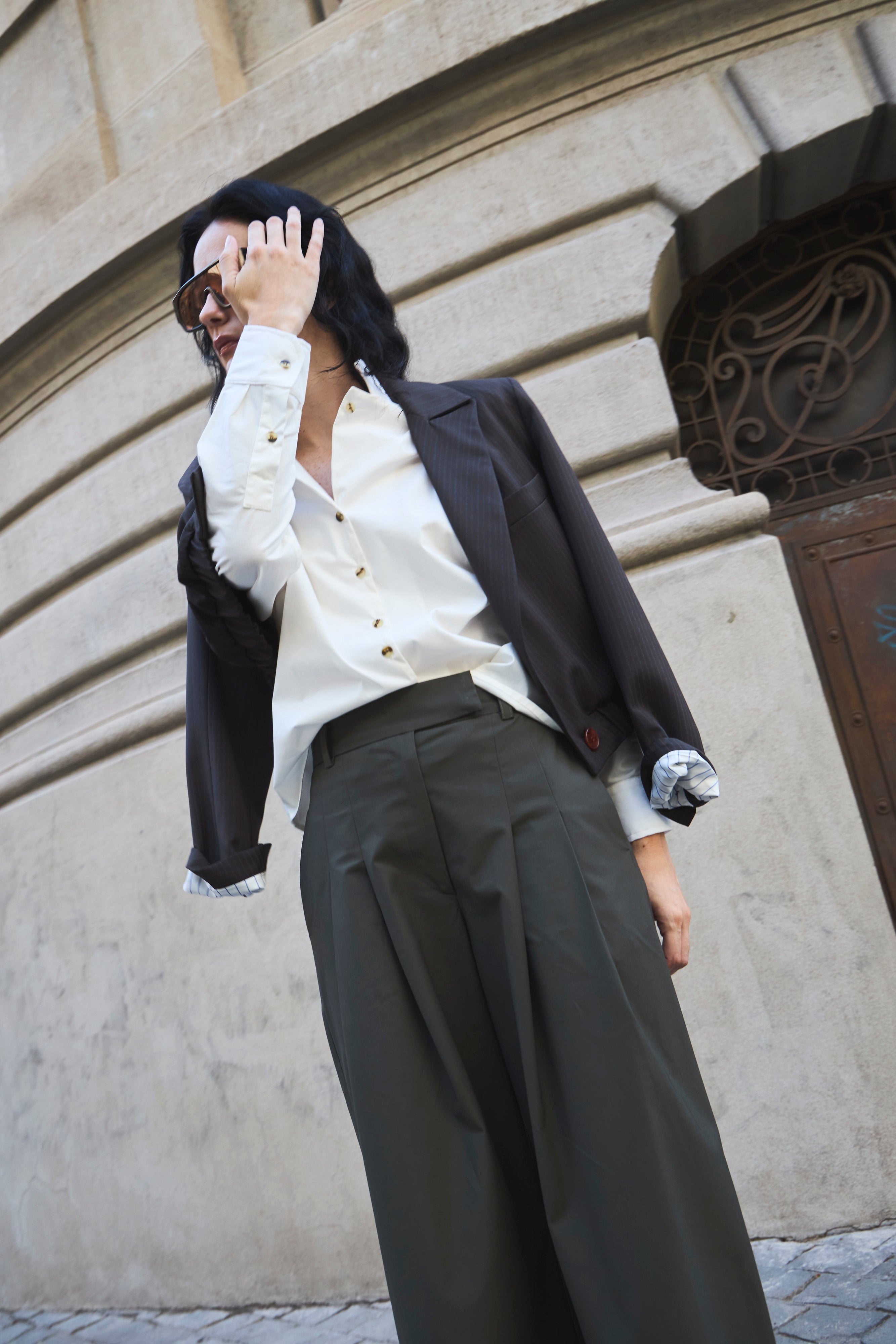 Blazer Bomber Maille Listado Café