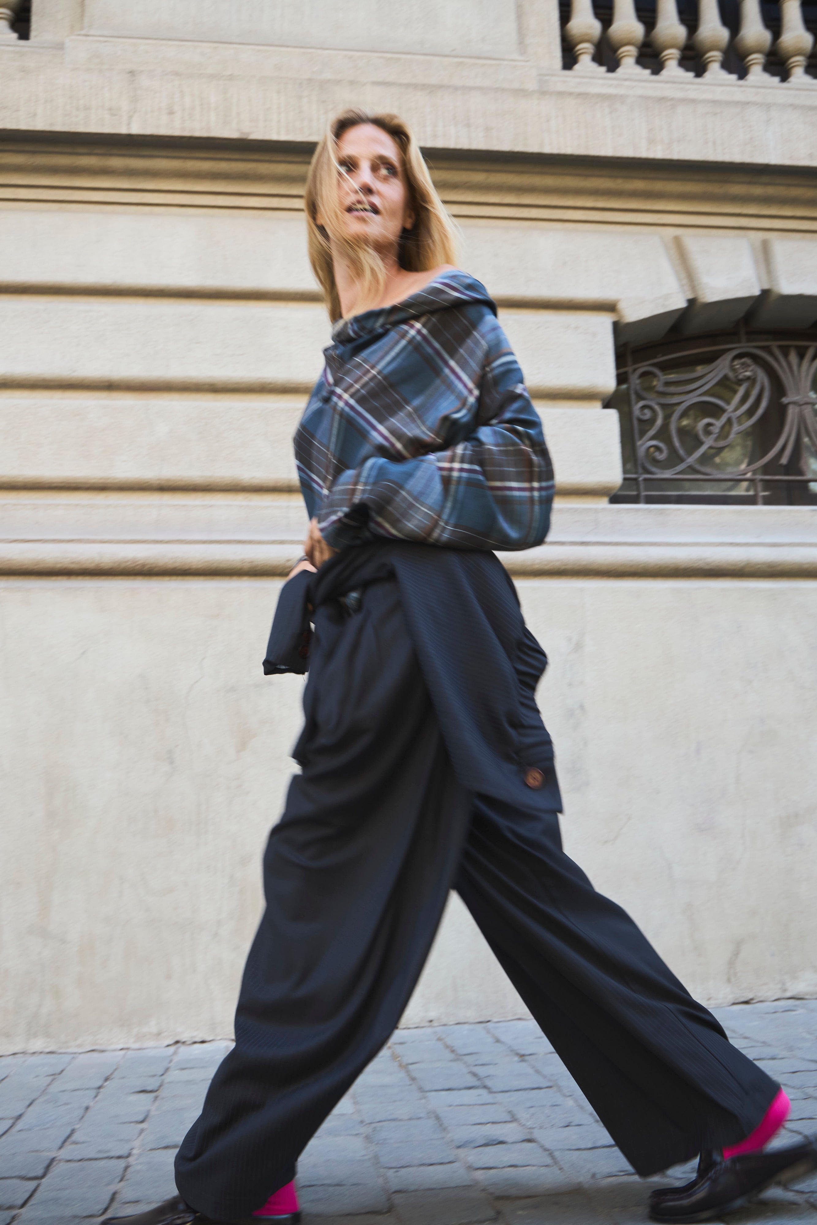 Pantalón Sastrero Meduse Listado Azul Grisáceo