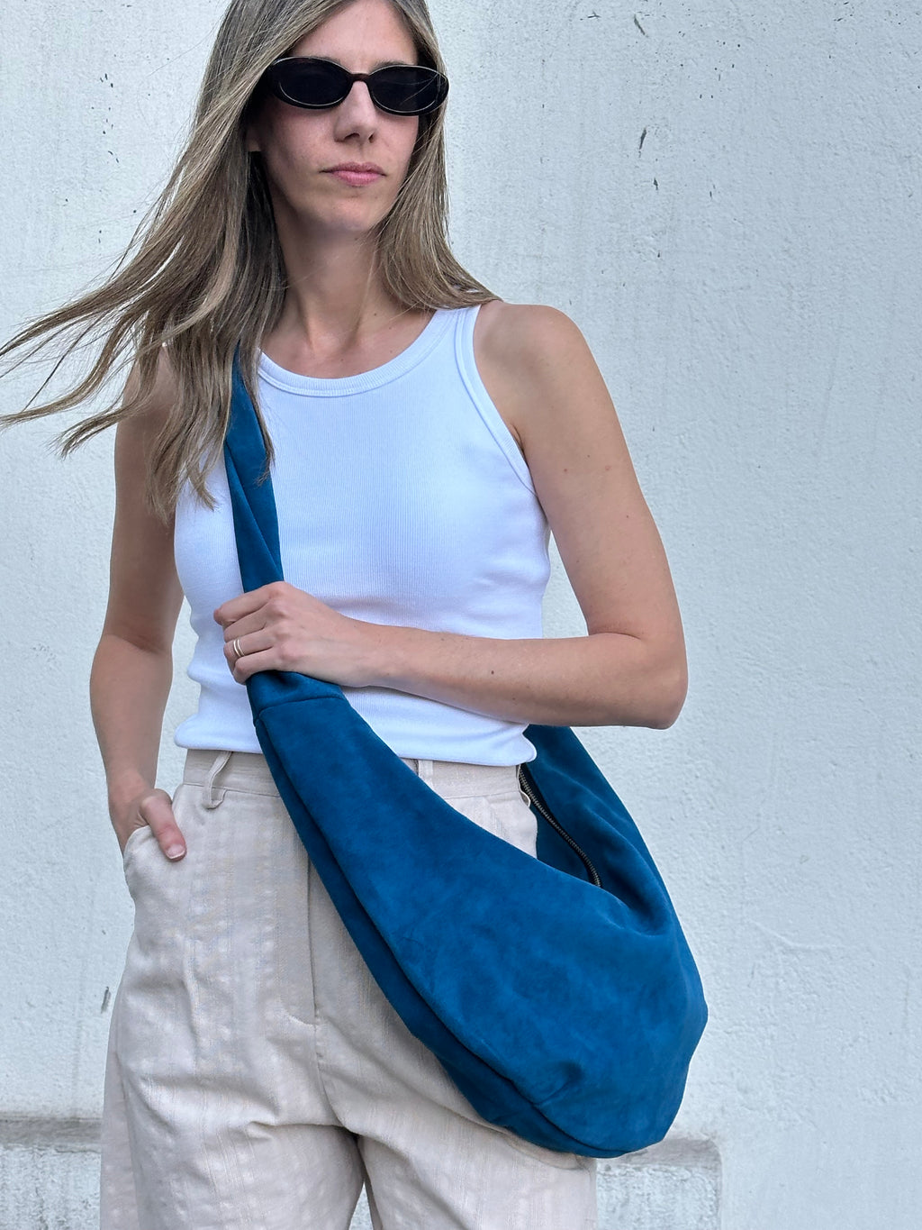 Cartera Cruzada Courbe 100% Reno Azul