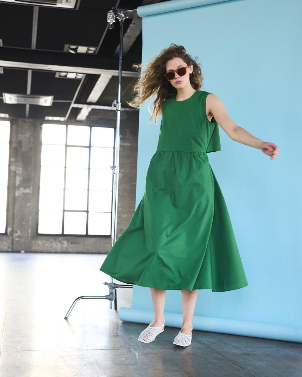 Vestido Force Algodón Verde