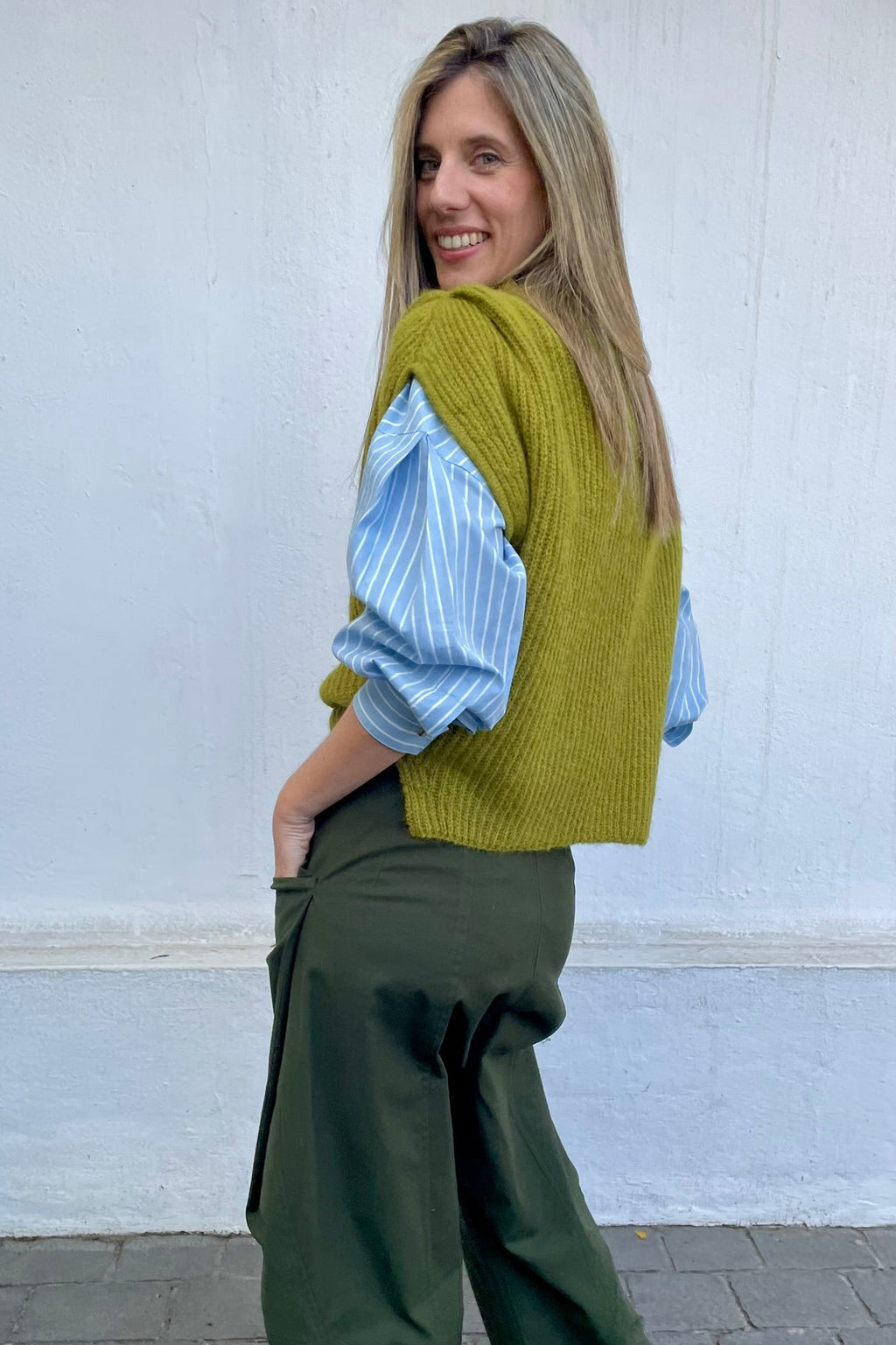 Chaleco Sin Mangas Lagune Baby Alpaca Verde Pistacho