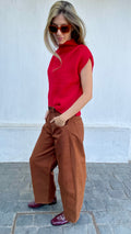Chaleco Sin Mangas Lagune Superfine Alpaca Rojo