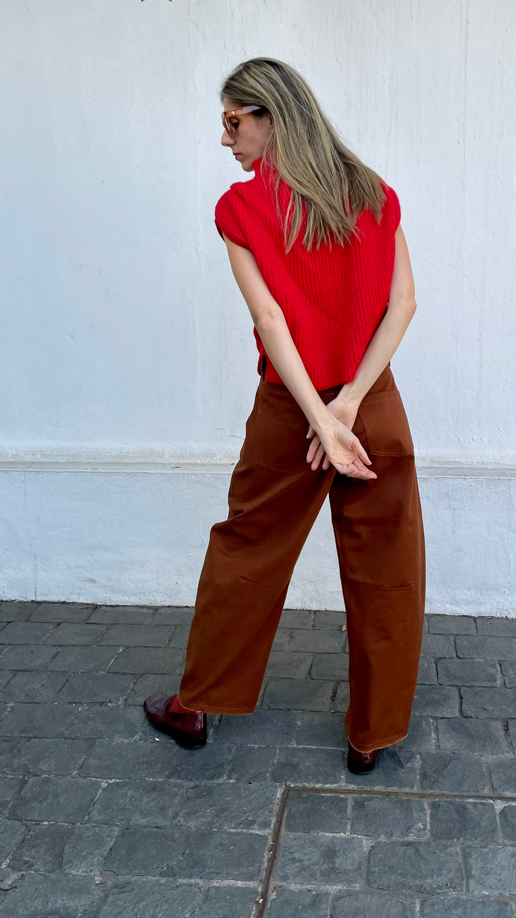 Chaleco Sin Mangas Lagune Baby Alpaca Rojo