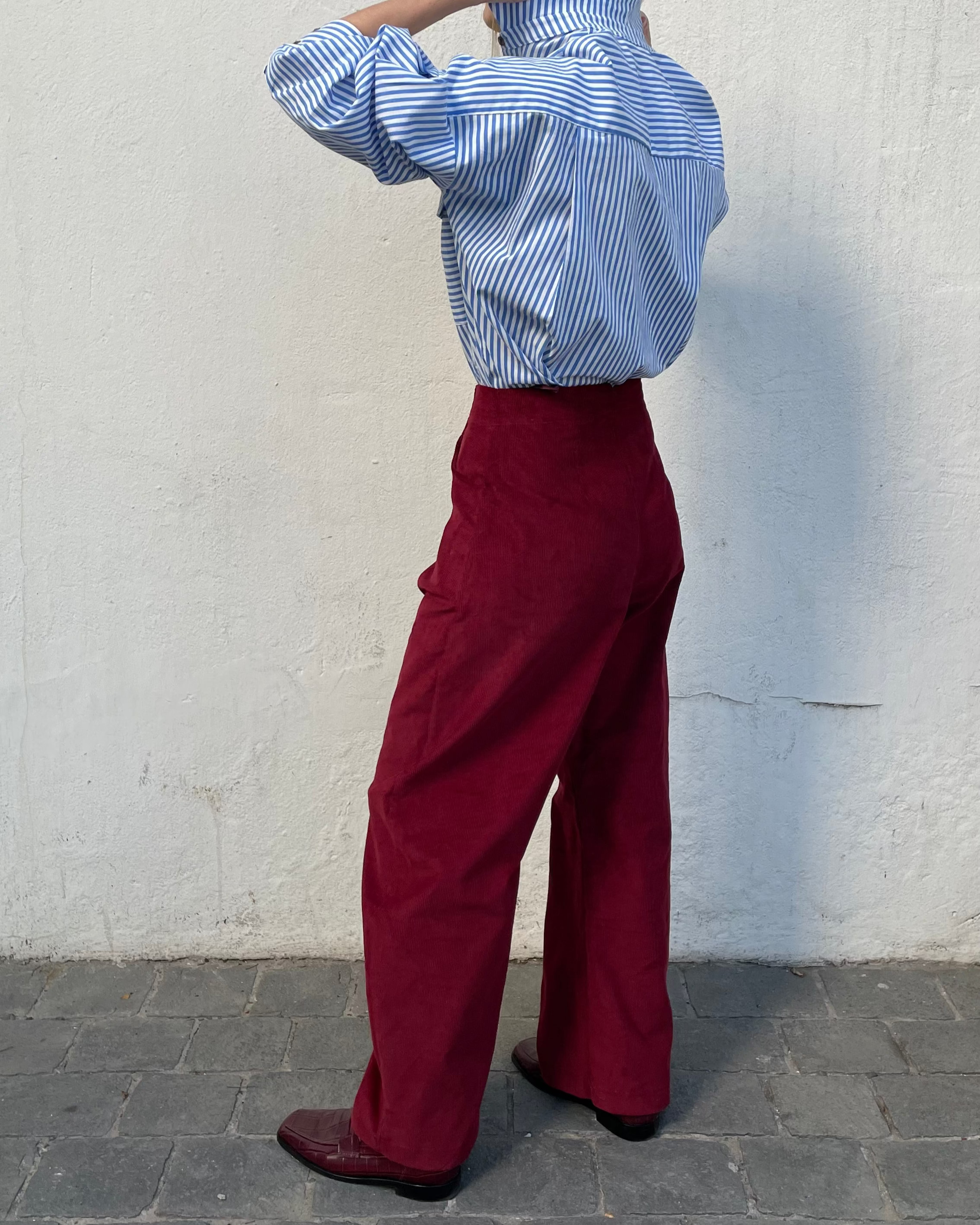 Pantalón Lys Cotelé Algodón Burdeo