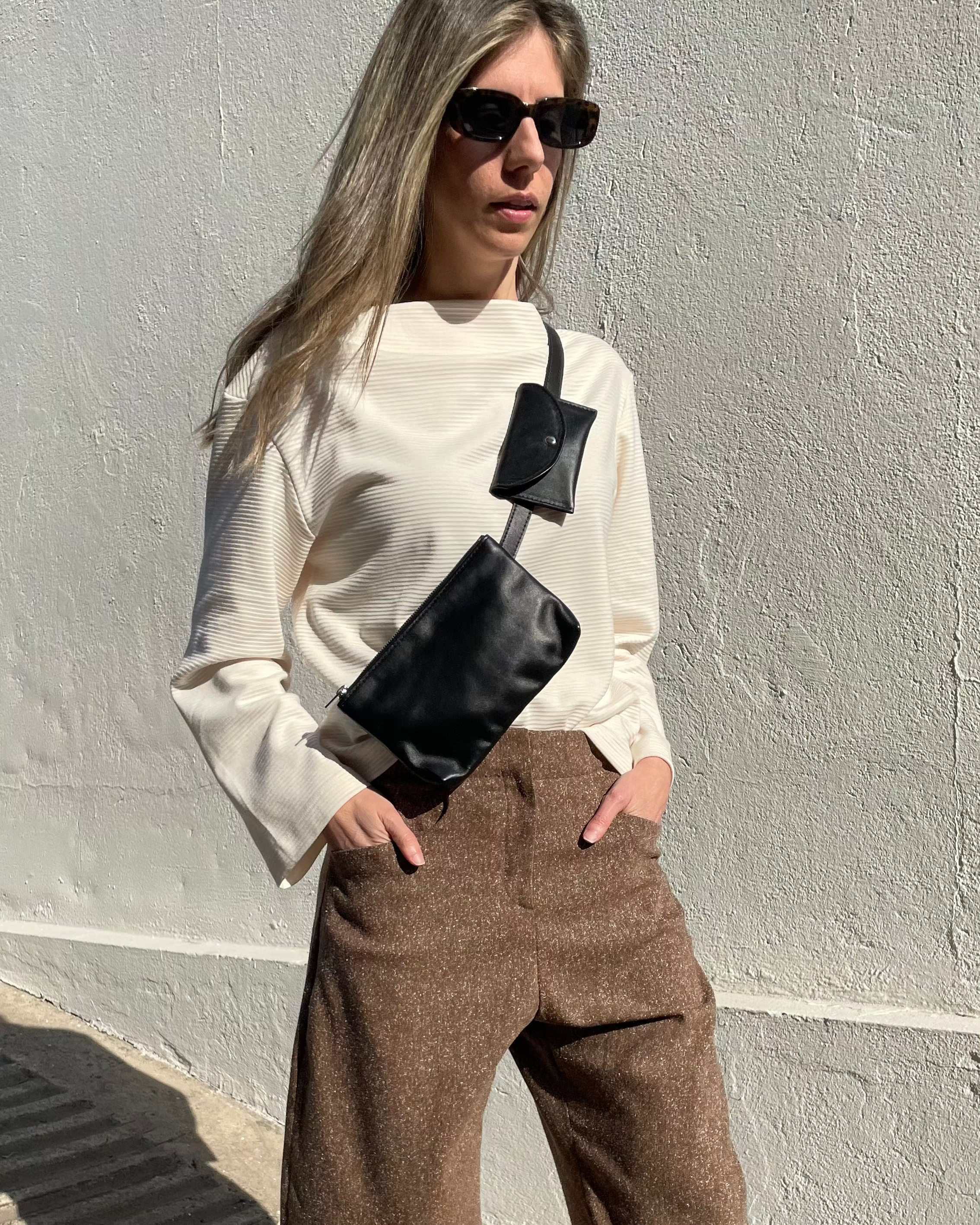 Beltbag Zurich 100% Cuero Negro