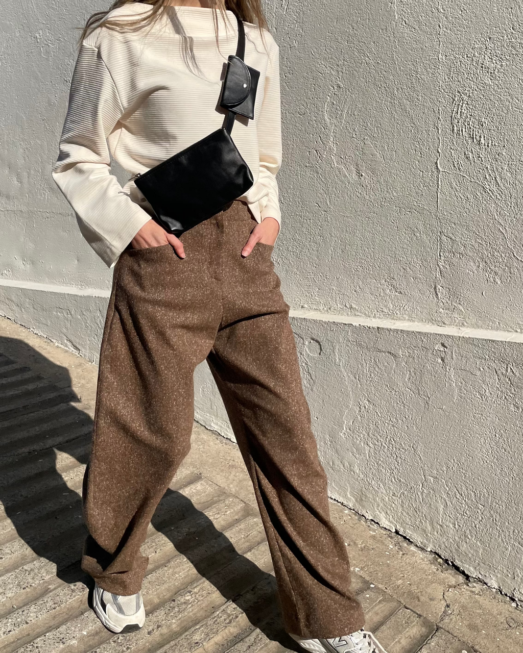 Pantalón Lys Italian Virgin Wool Salpimienta Café