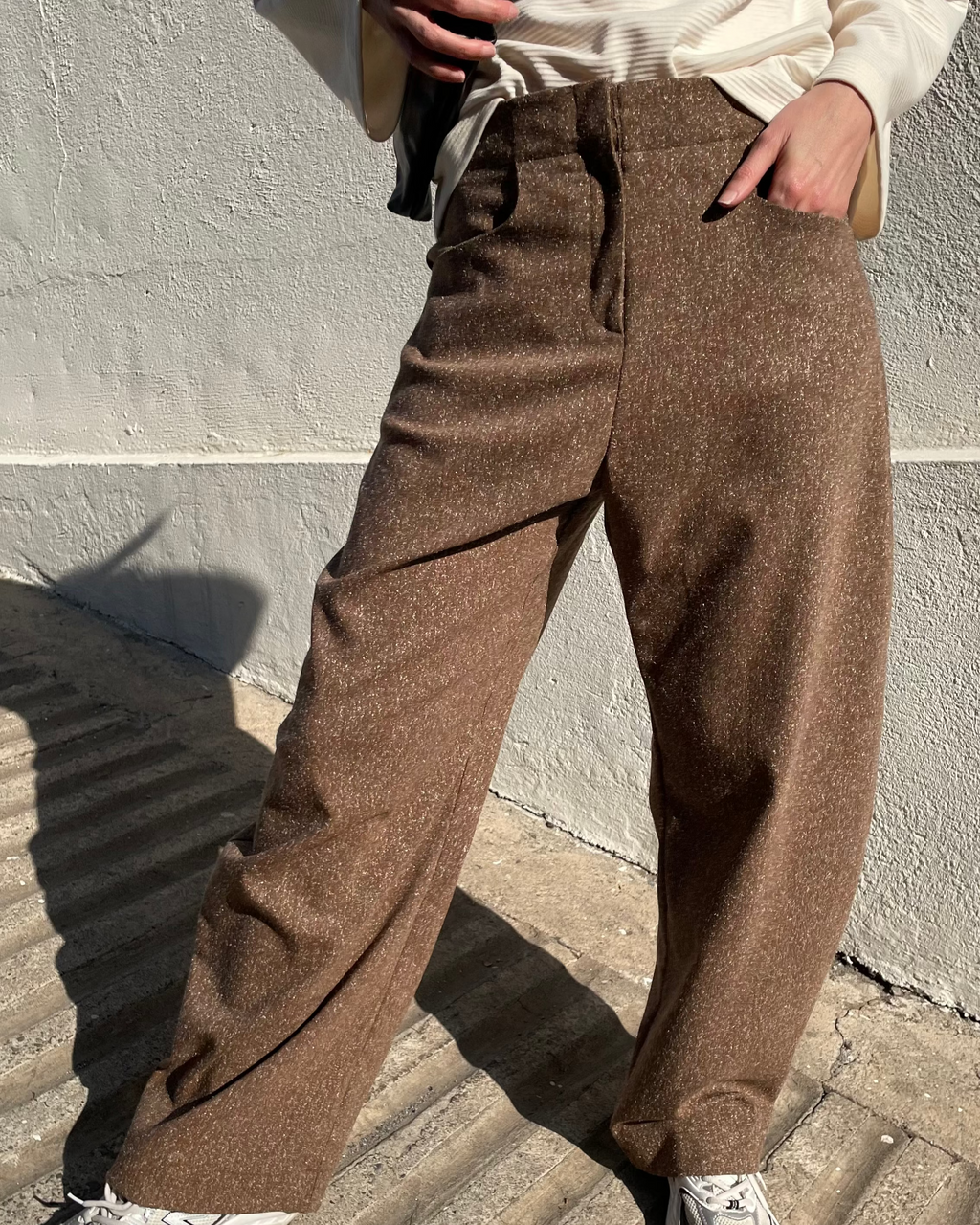 Pantalón Lys Italian Virgin Wool Salpimienta Café