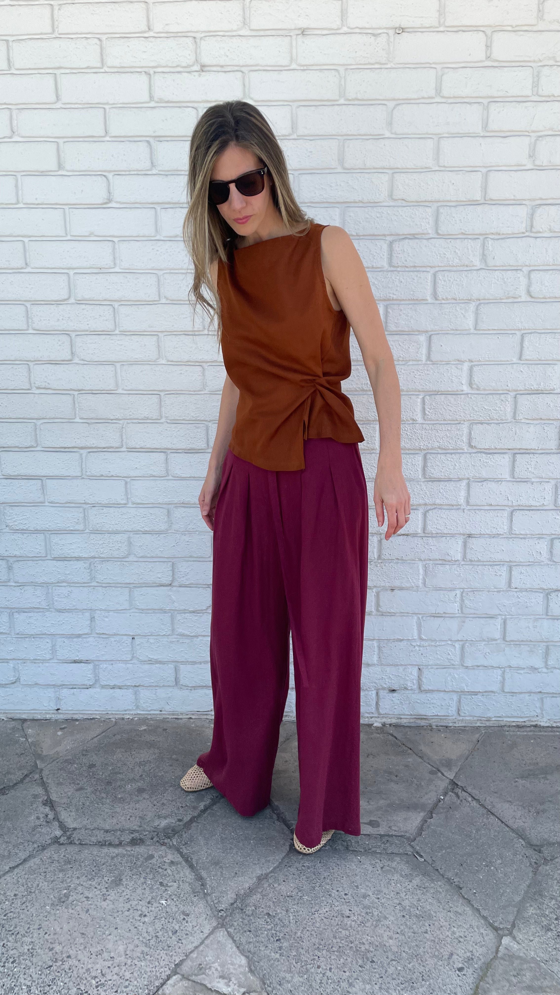 Top Nudo Legere Lino Rústico Café