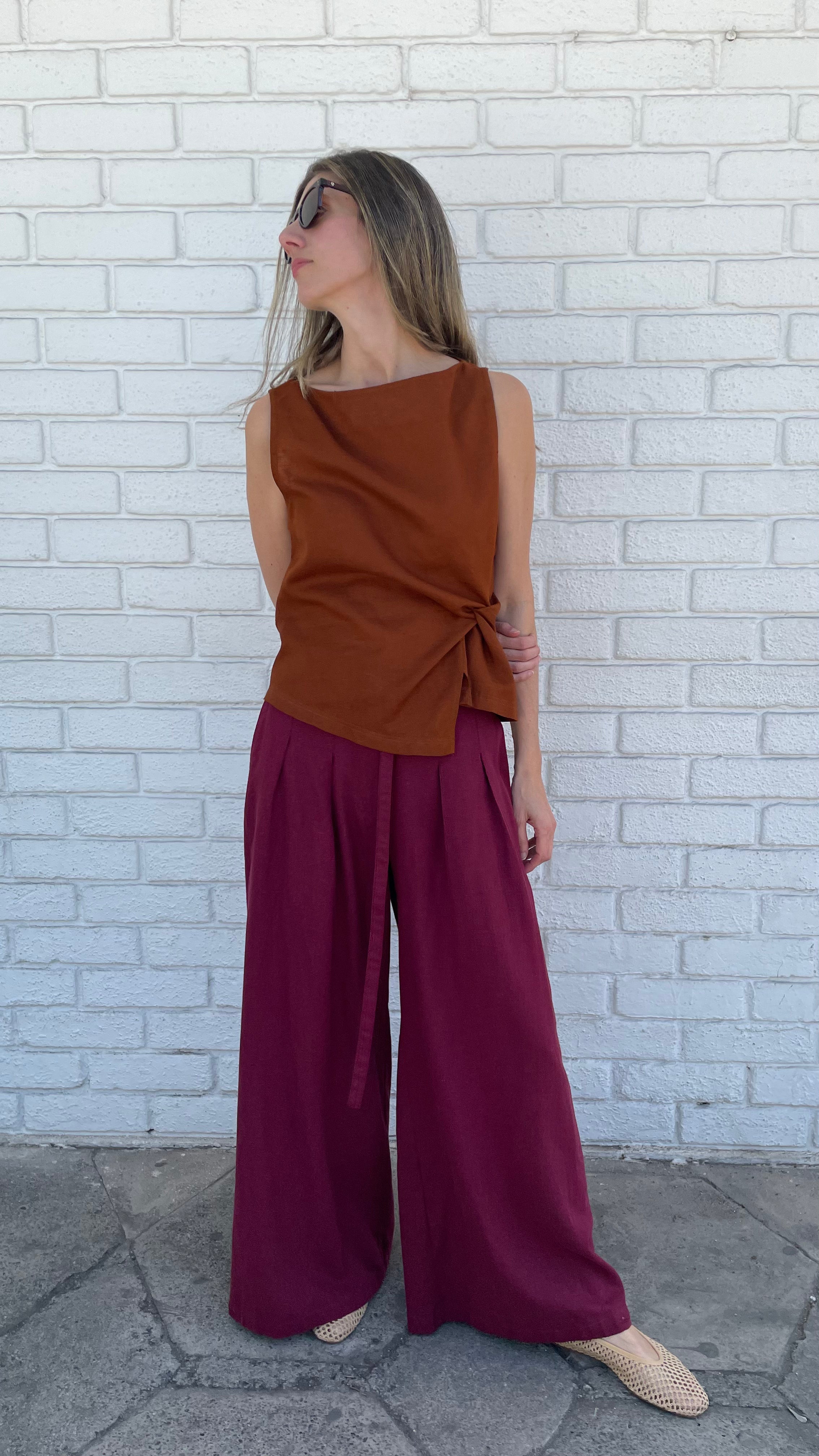 Top Nudo Legere Lino Rústico Café