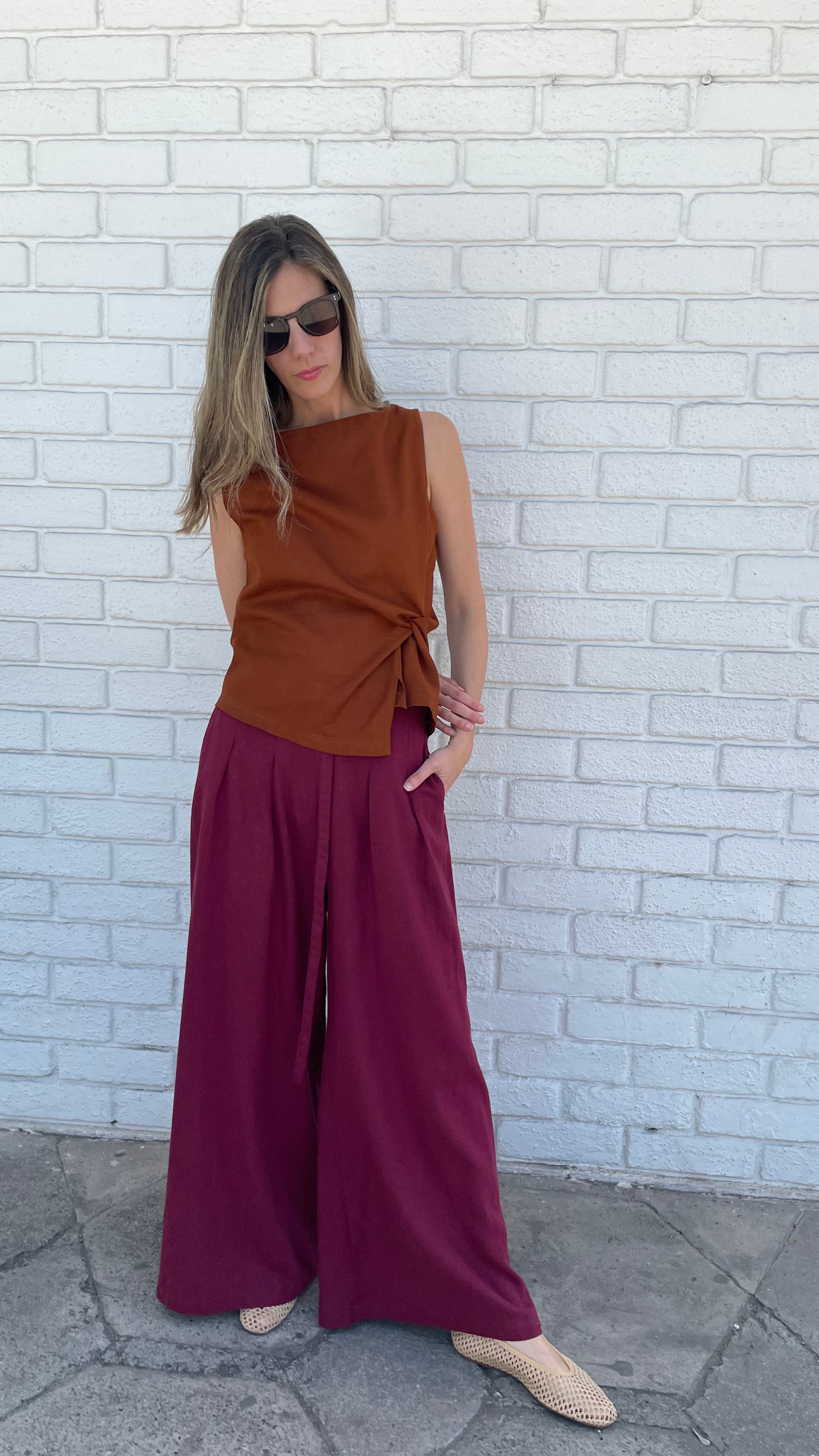 Top Nudo Legere Lino Rústico Café