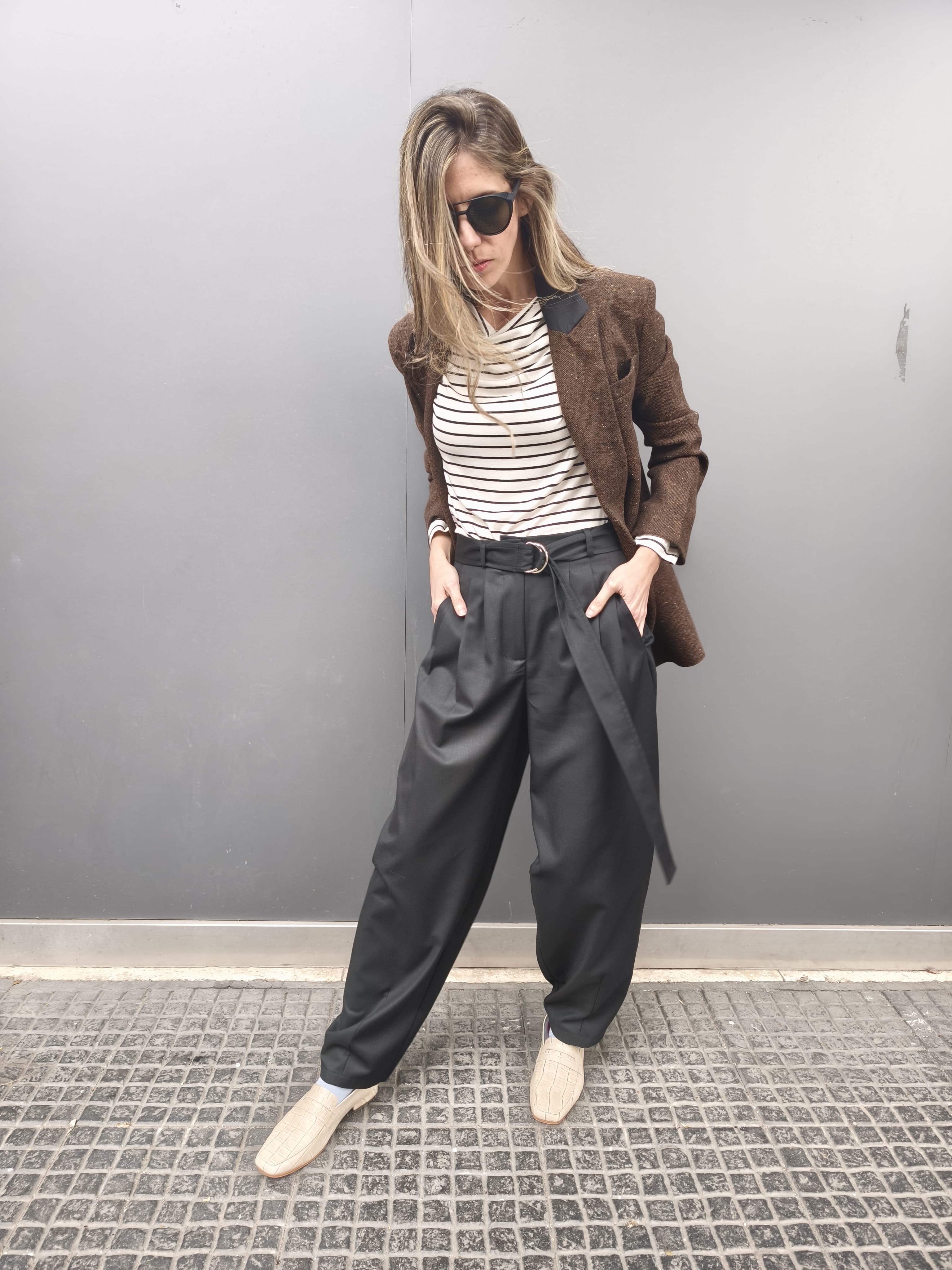 Pantalón Donna Espiga Negro