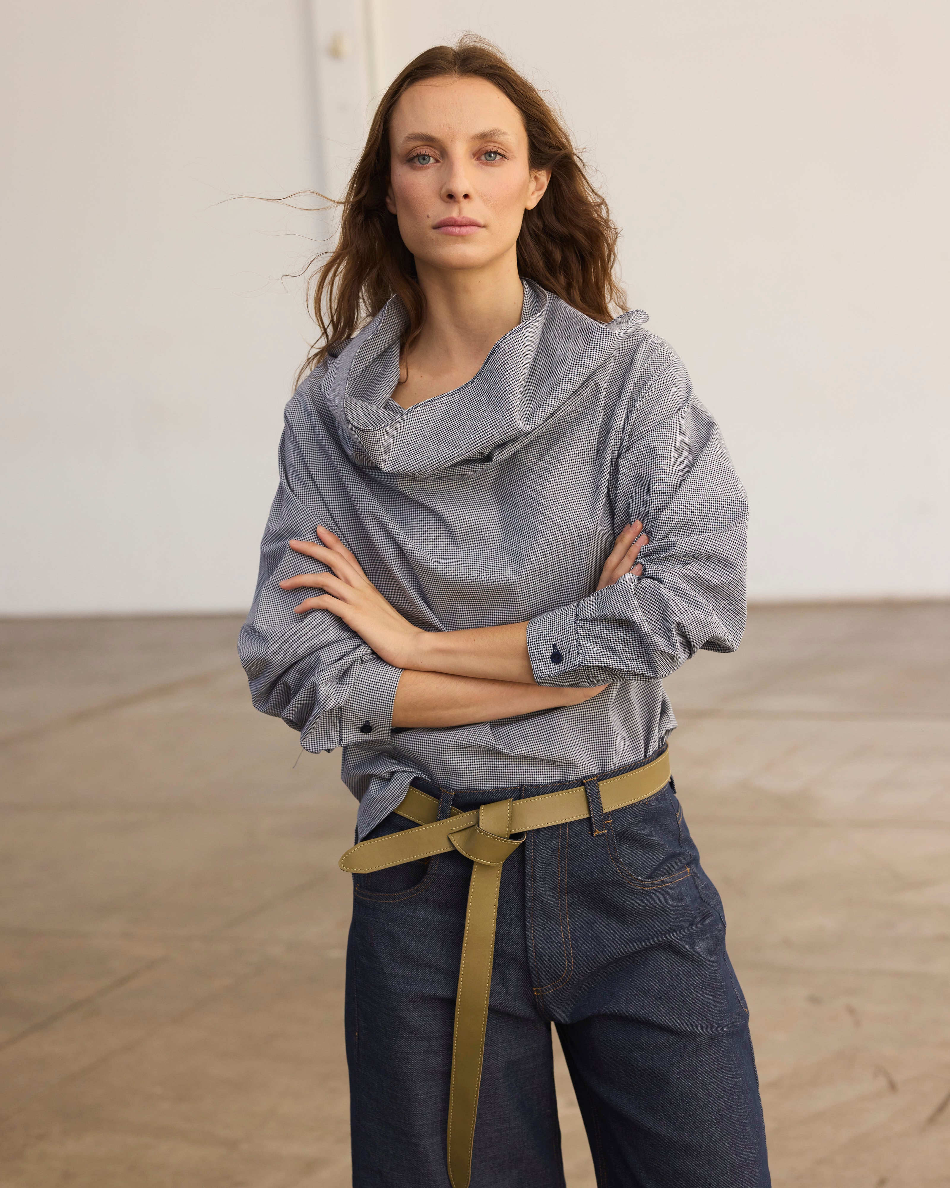 Cinturón Reversible Narcisse Verde-Negro 100% Cuero