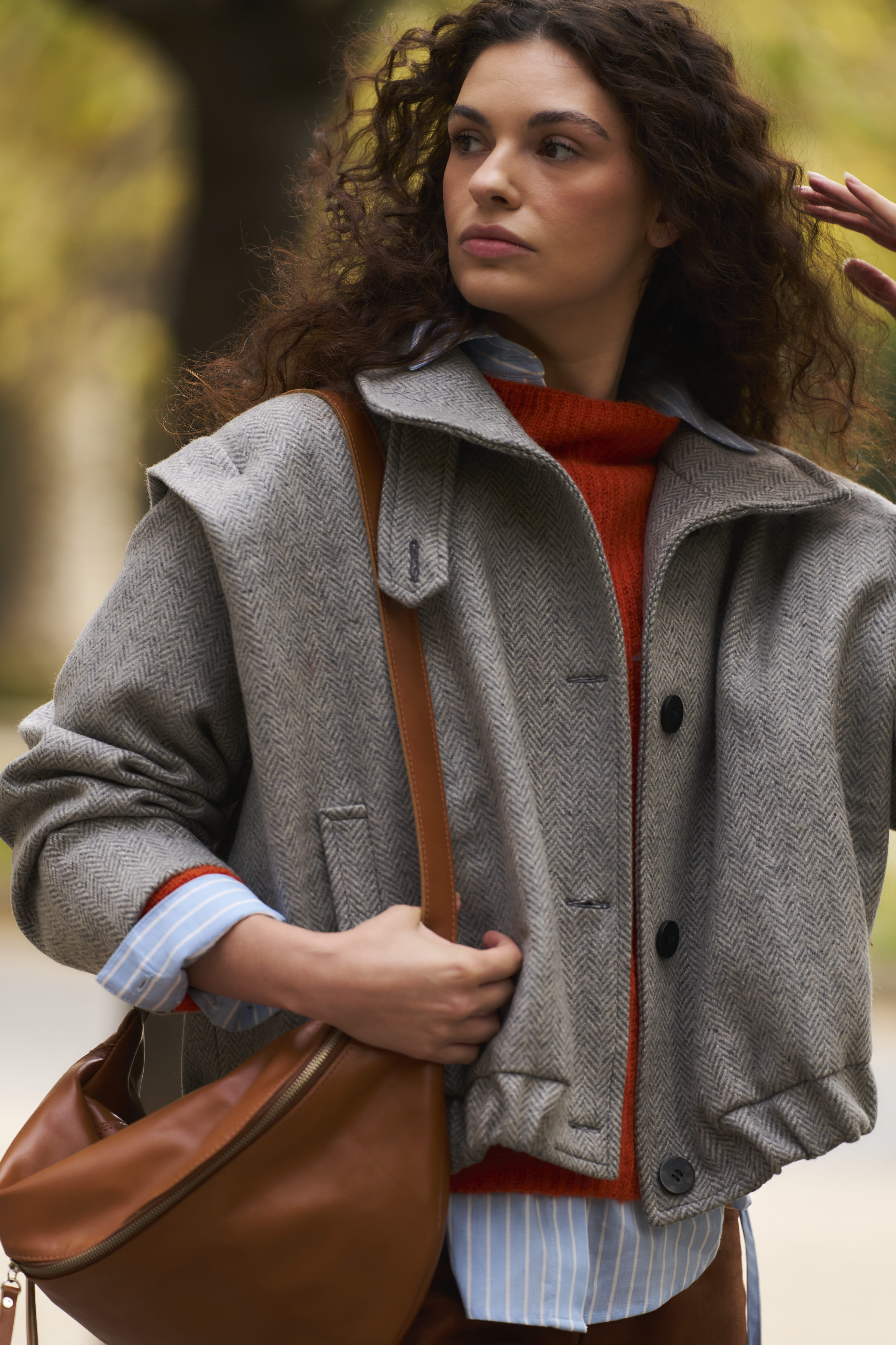 Chaqueta Magnetique Lana Espiga Gris