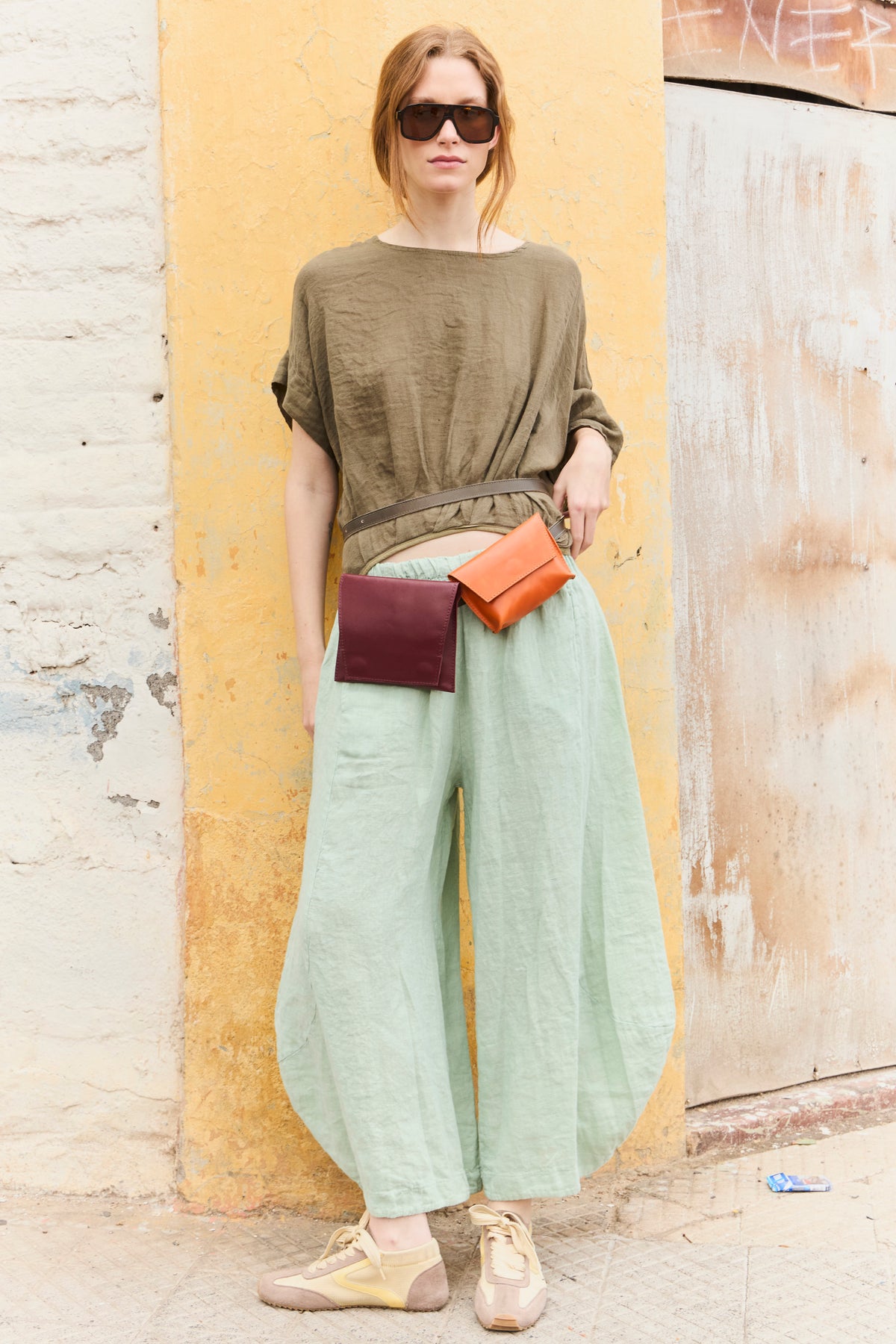 Pantalón Froisse 100% Lino Verde Agua