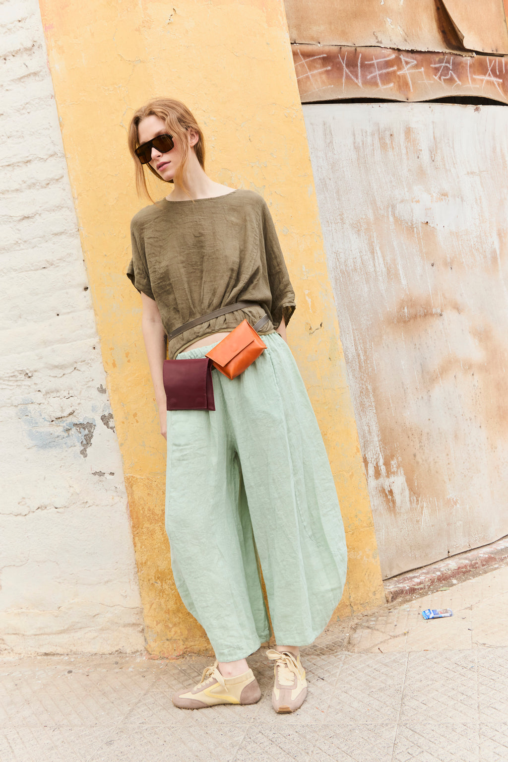 Pantalón Froisse 100% Lino Verde Agua