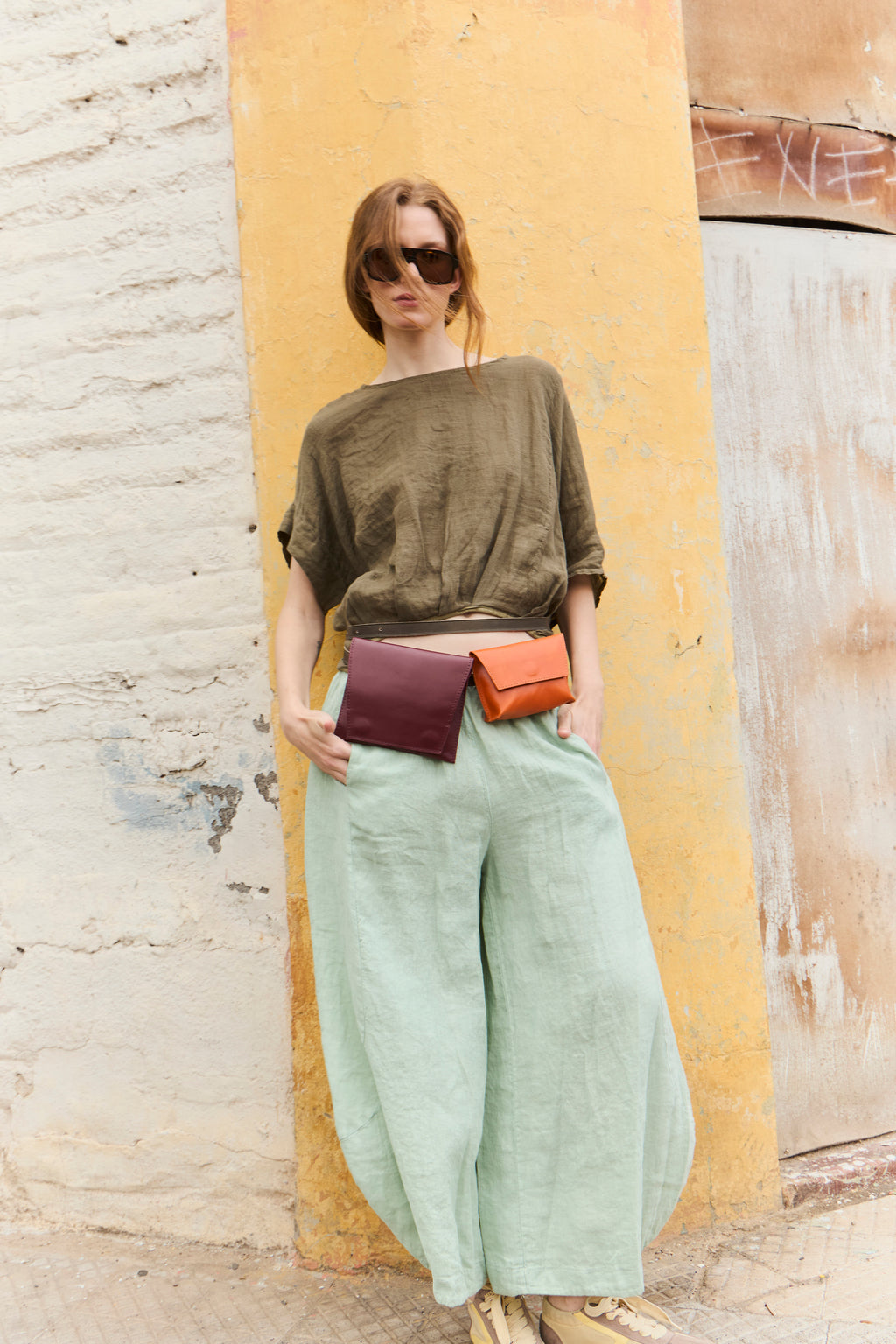 Pantalón Froisse 100% Lino Verde Agua
