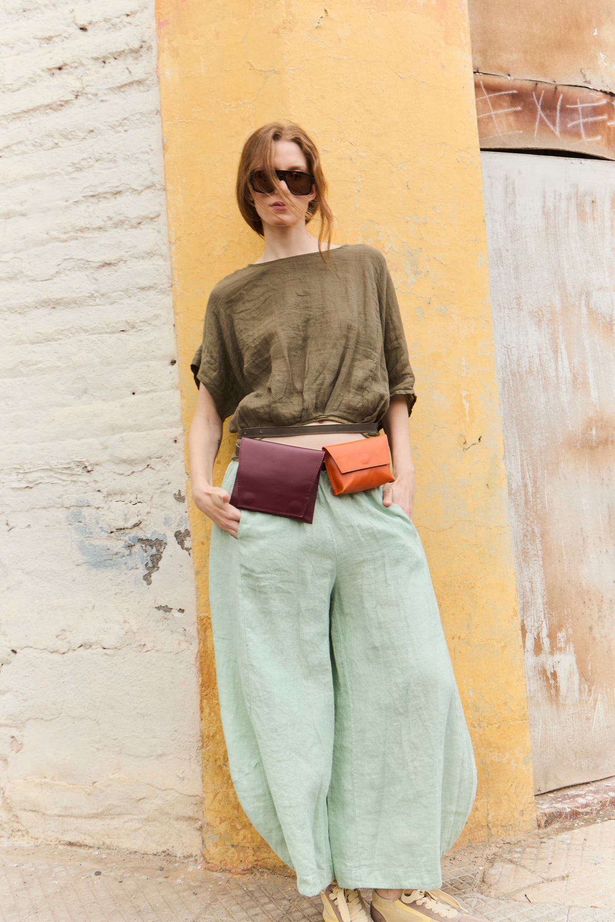 Pantalón Froisse 100% Lino Verde Agua