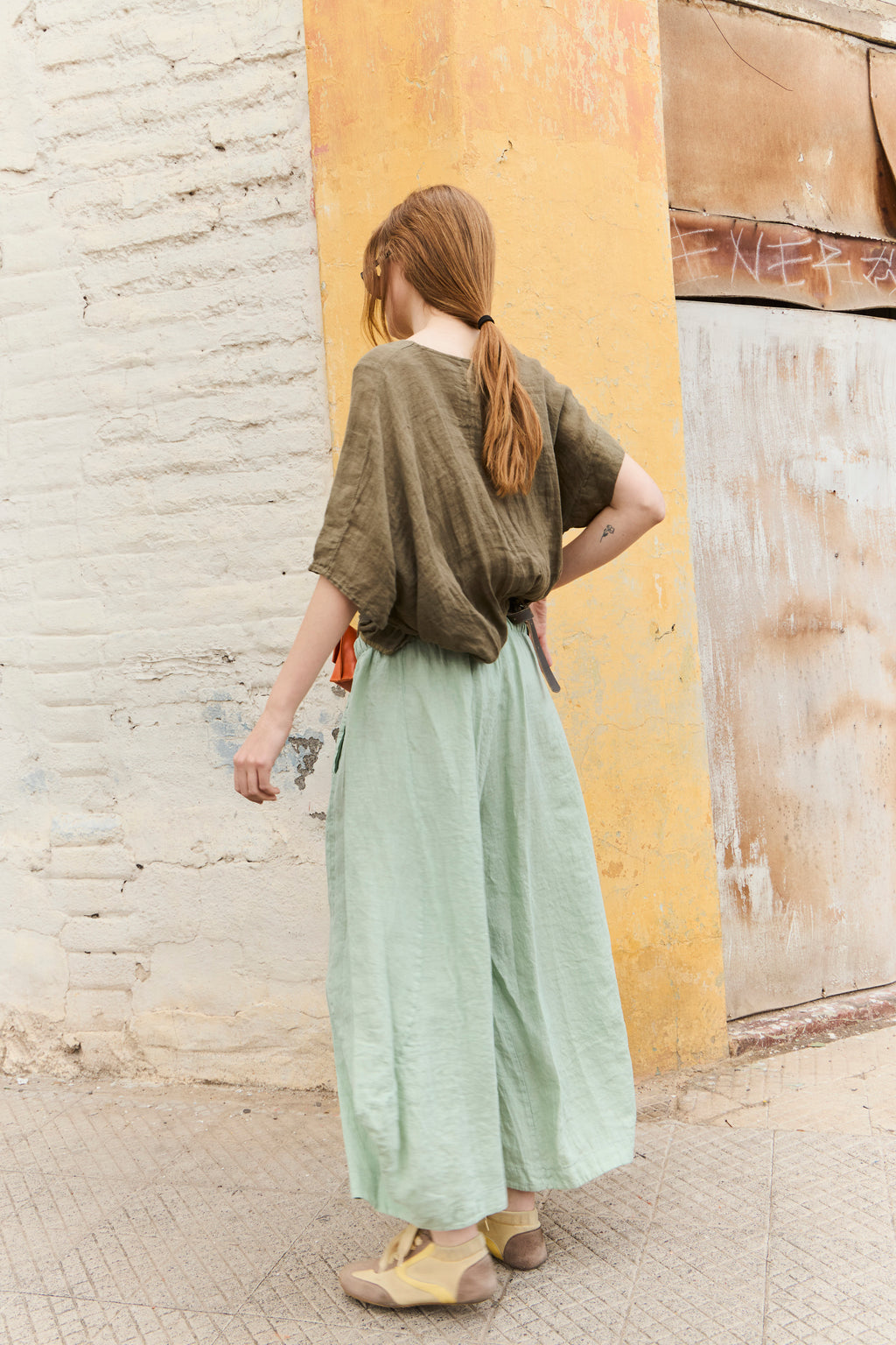 Pantalón Froisse 100% Lino Verde Agua