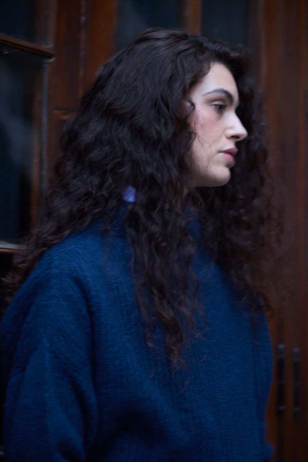 Sweater Maxima Superfine Alpaca Azul Marino