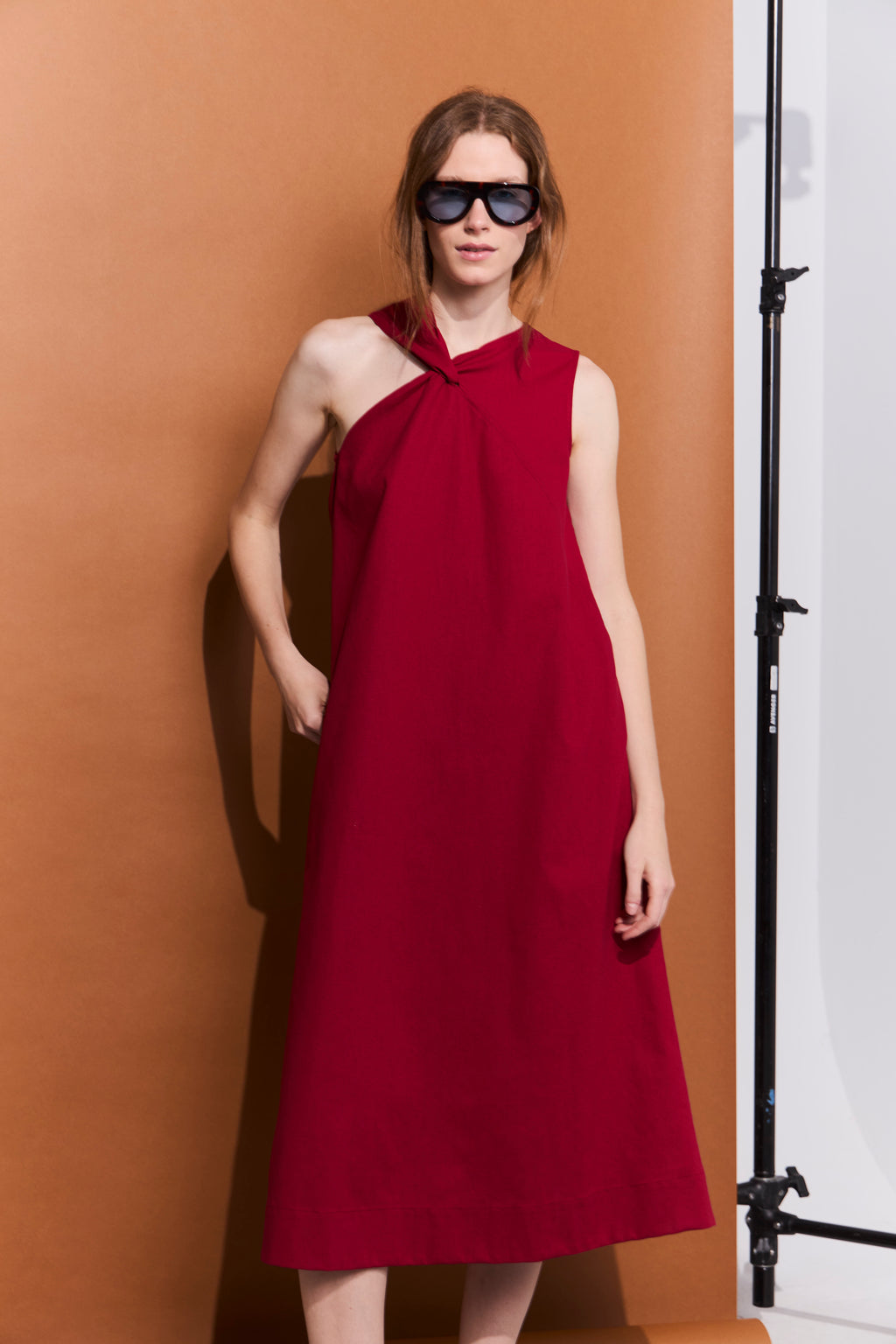 Vestido Croise Algodón Rojo