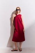 Vestido Croise Algodón Rojo