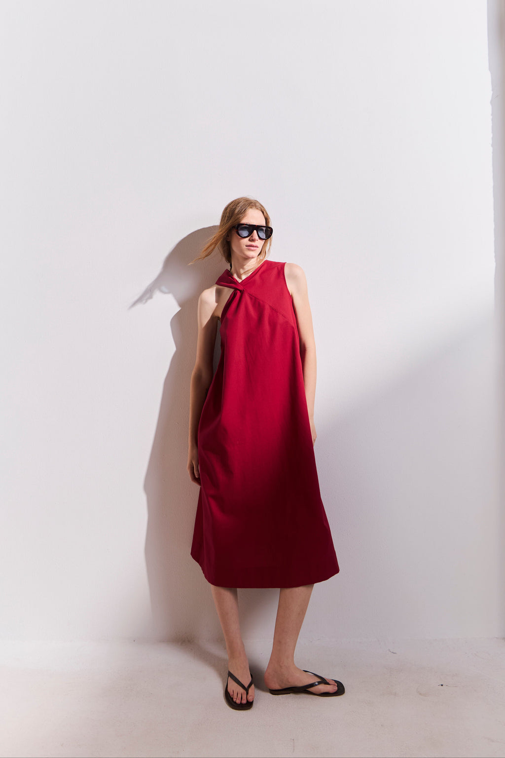 Vestido Croise Algodón Rojo