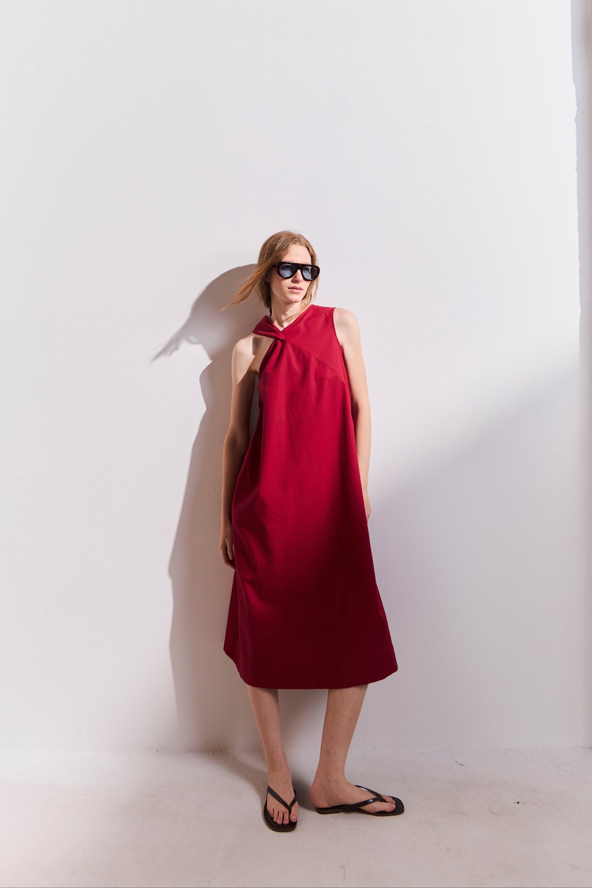 Vestido Croise Algodón Rojo