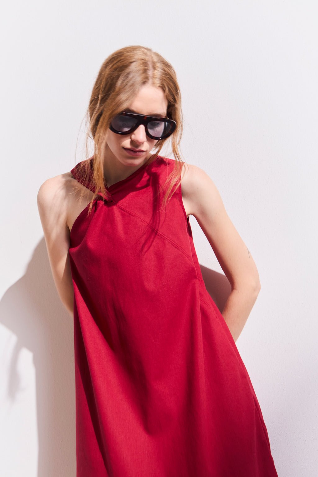 Vestido Croise Algodón Rojo