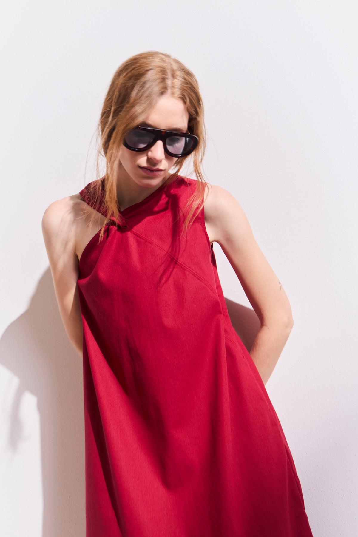 Vestido Croise Algodón Rojo