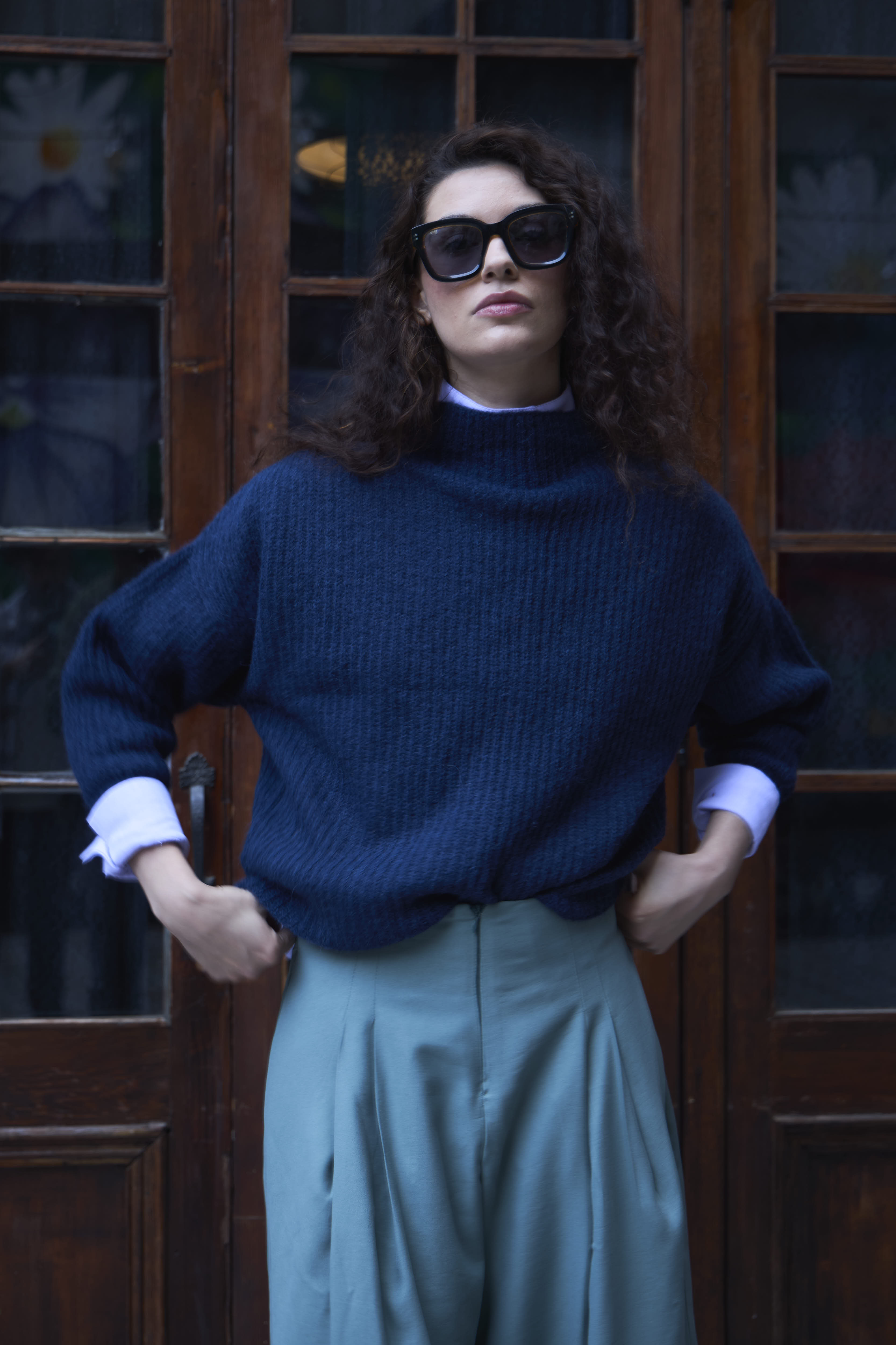 Sweater Maxima Baby Alpaca Azul Marino