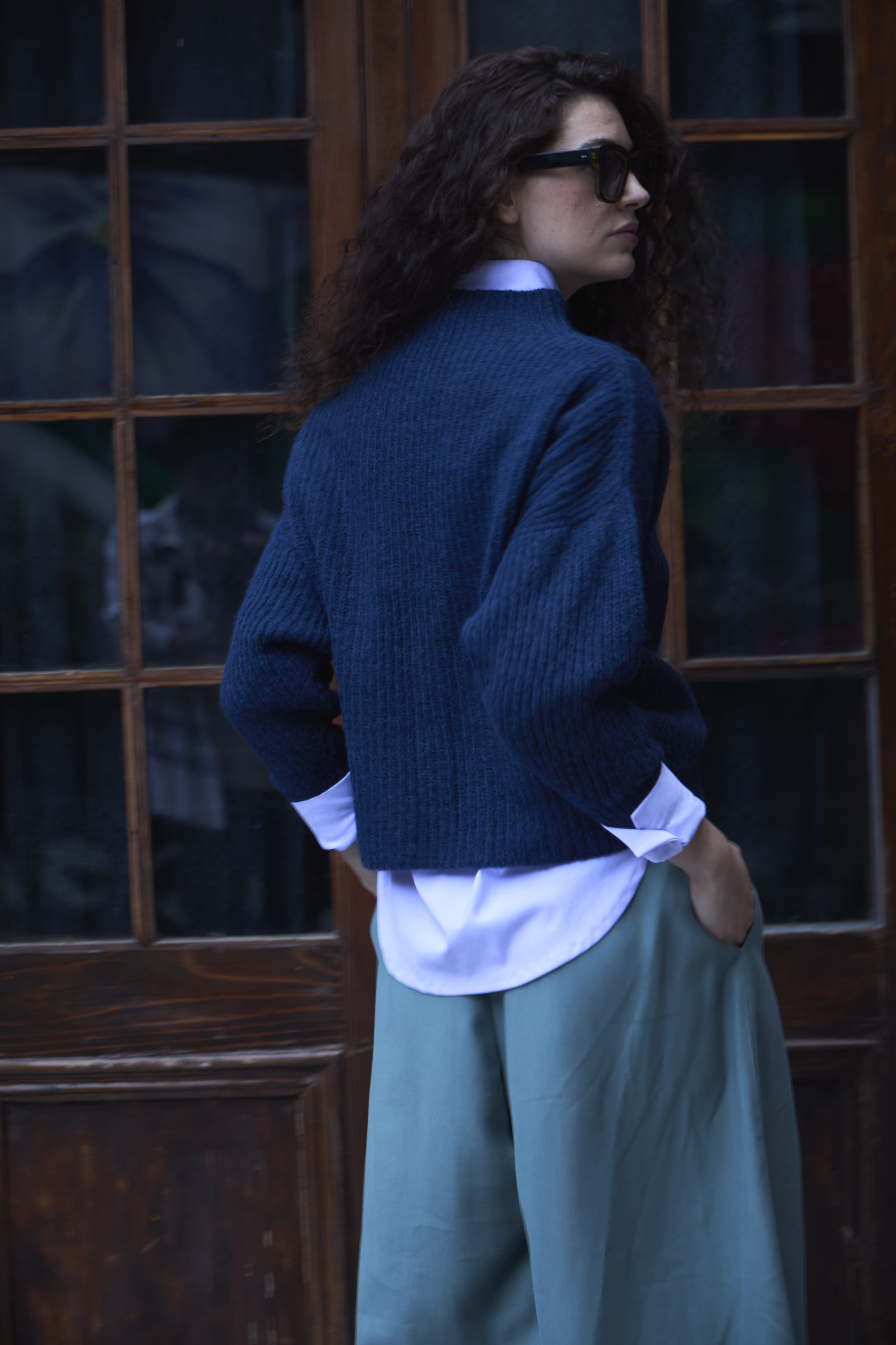 Sweater Maxima Baby Alpaca Azul Marino