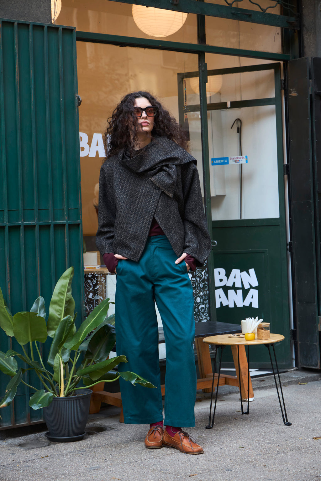 Chaqueta Derive Lana Cuadrillé Gris Marengo