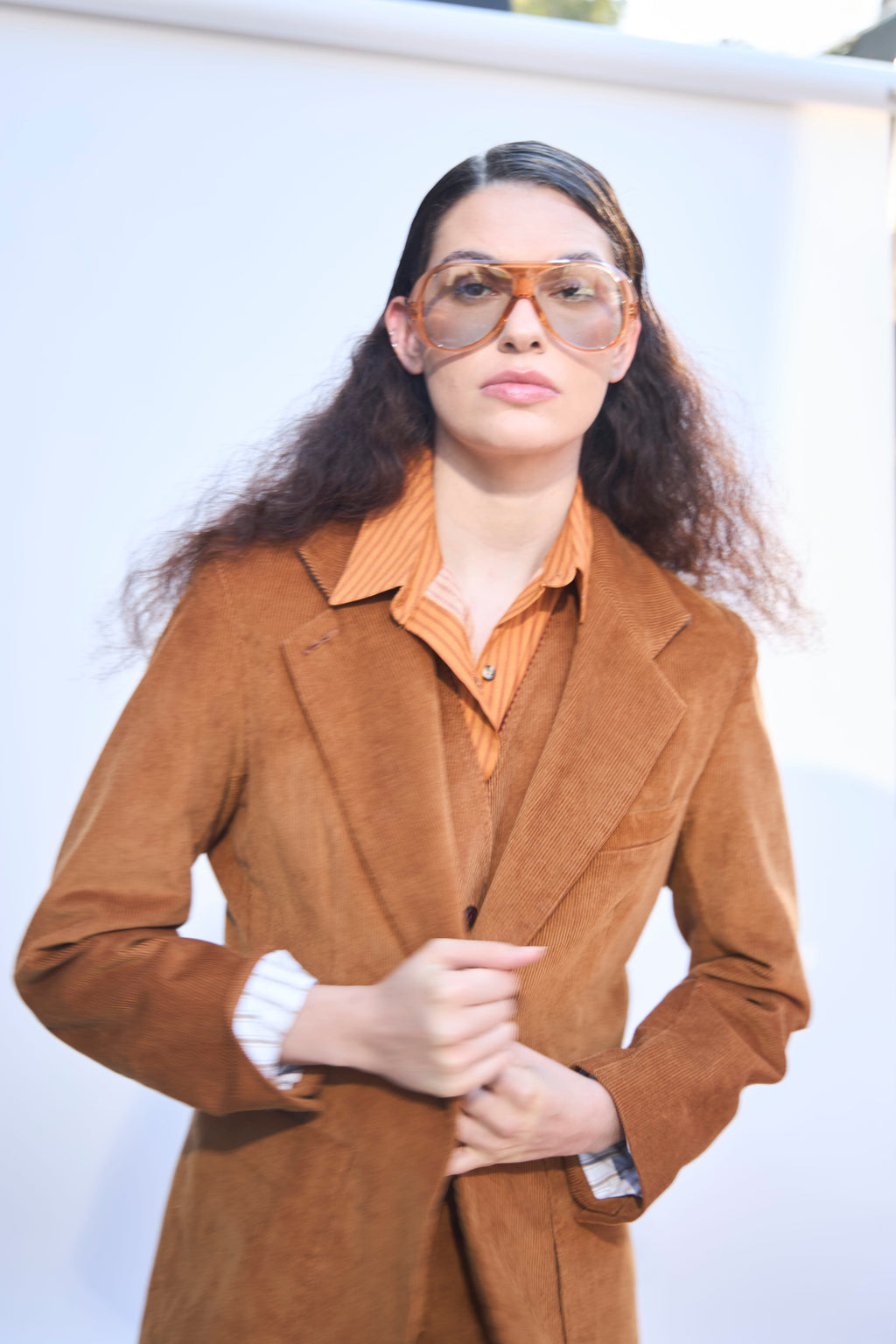 Blazer Mirarge Cotelé Camel