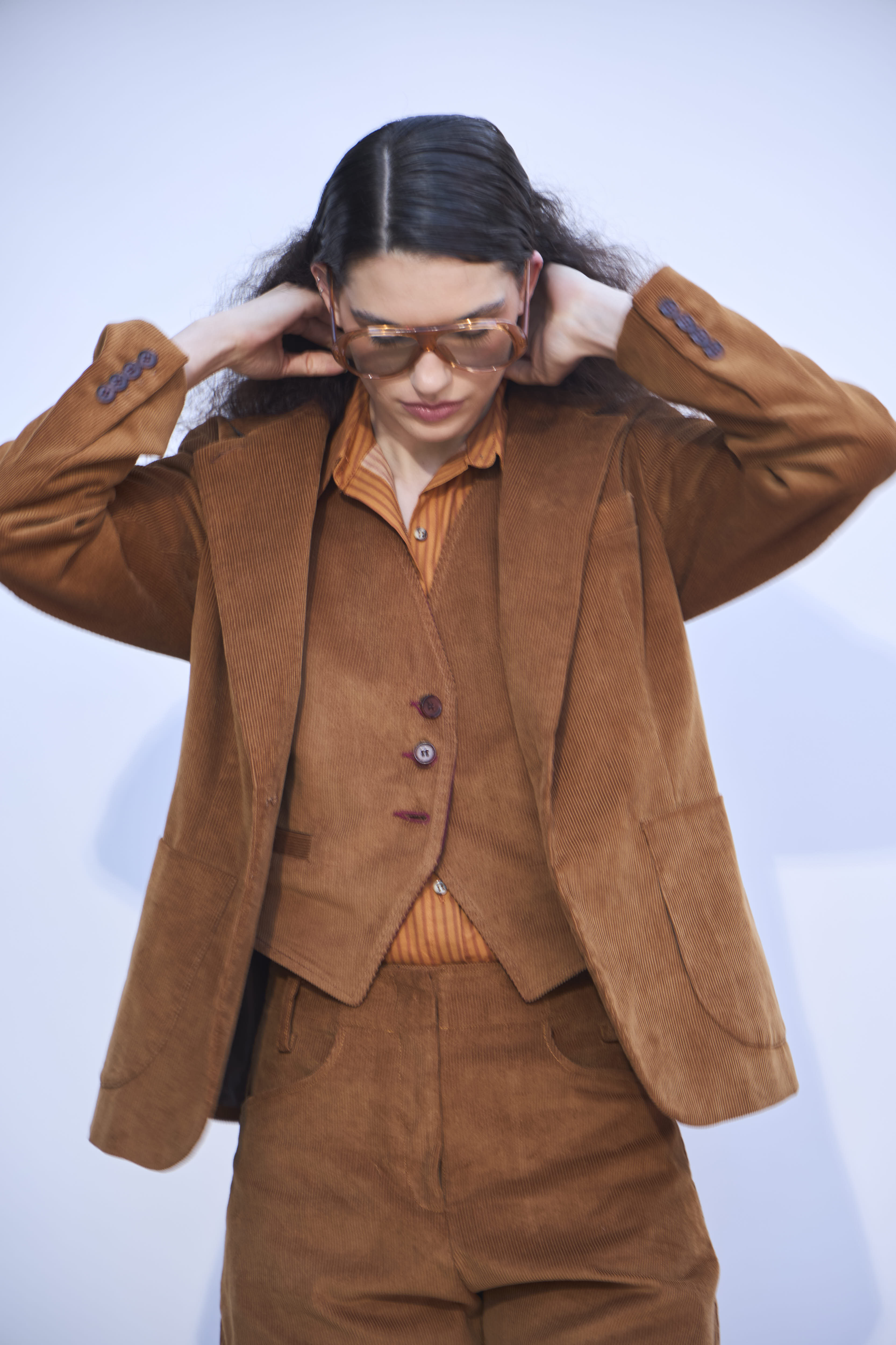 Blazer Mirarge Cotelé Camel