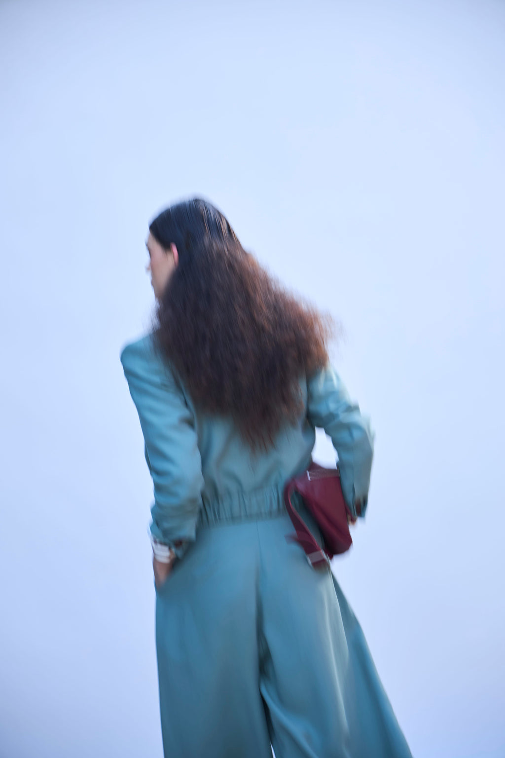 Blazer Bomber Maille Verde Agua