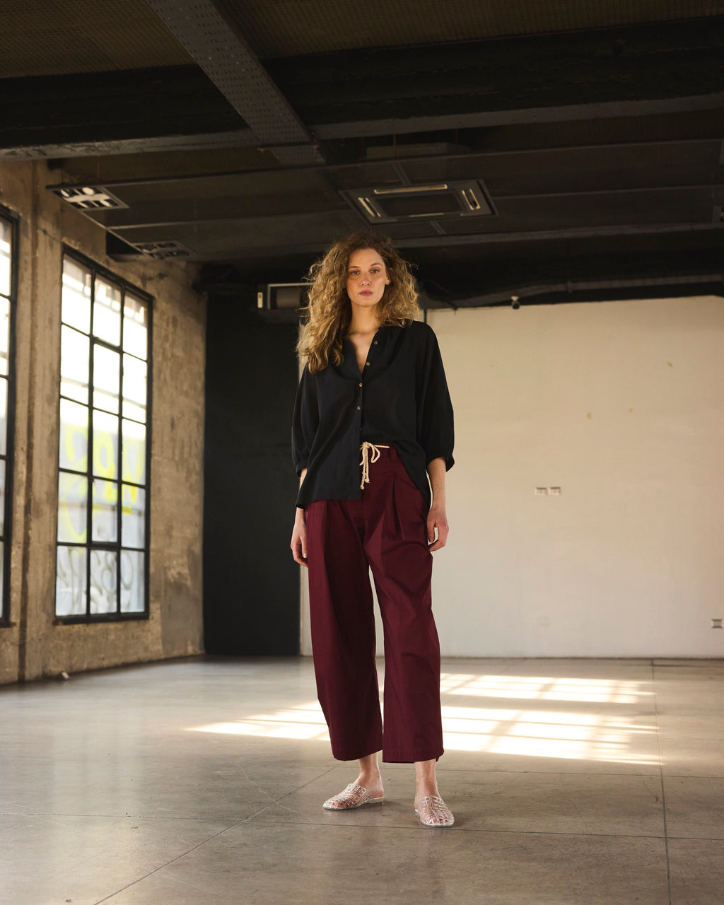 Pantalón Joie Poplin Burdeo