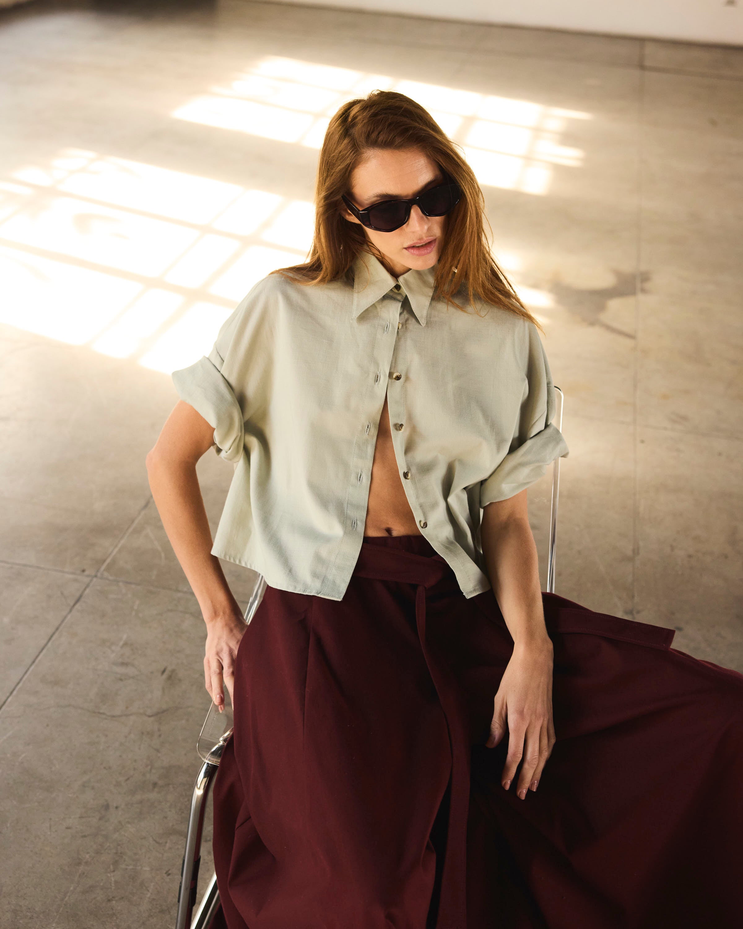 Blusa Dorsay 100% Algodón Verde Agua